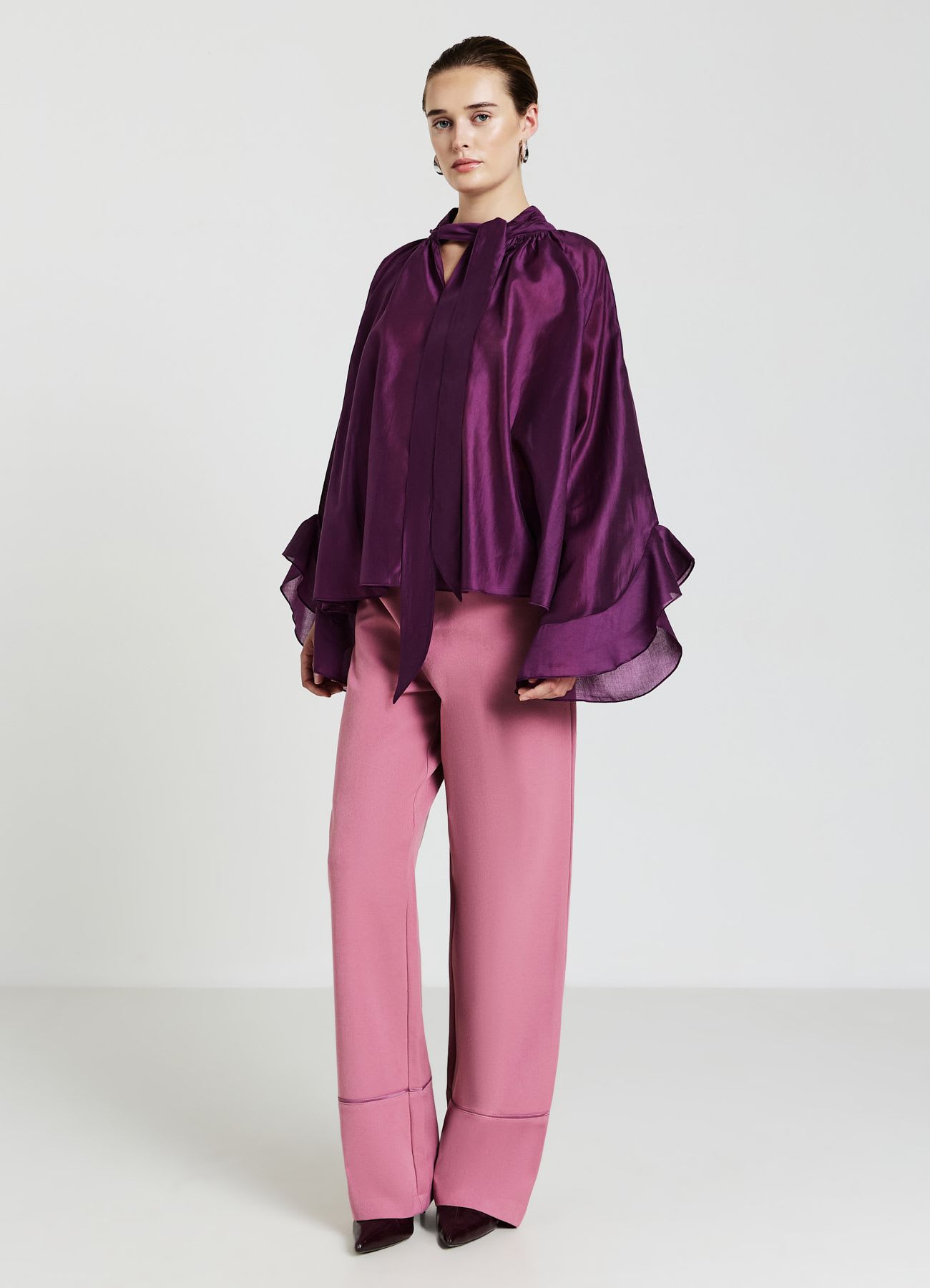 Blusa ampia rouches