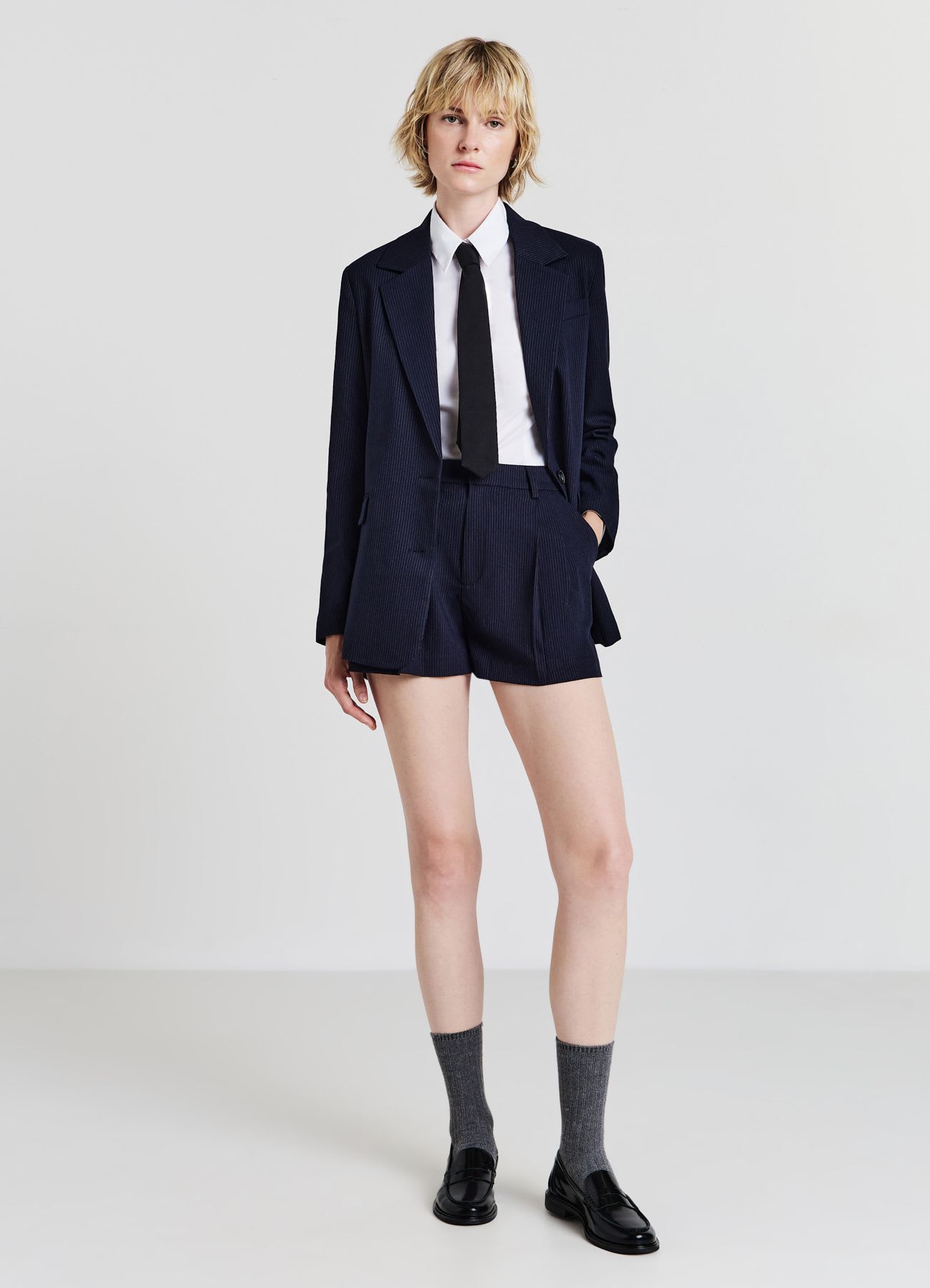 Shorts con pinces gessato