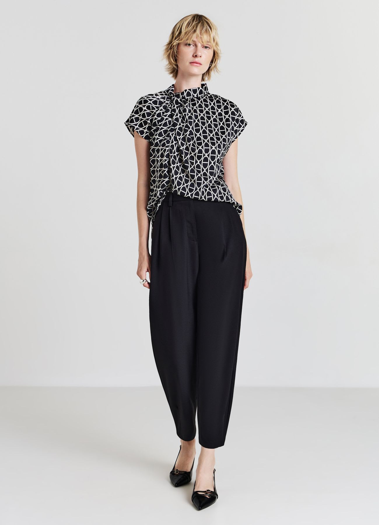 Pantaloni balloon doppia pinces
