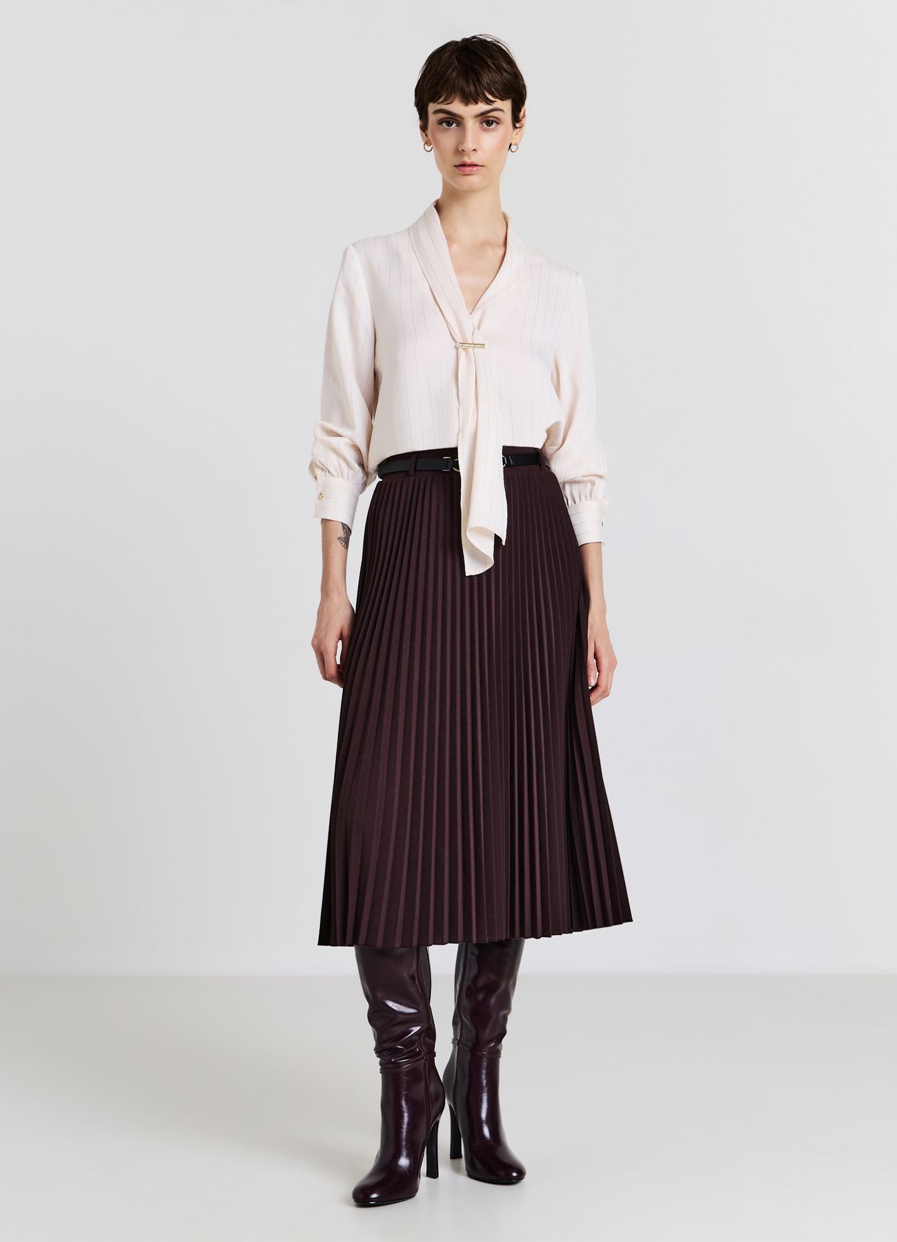Blusa rever sciallato fermaglio
