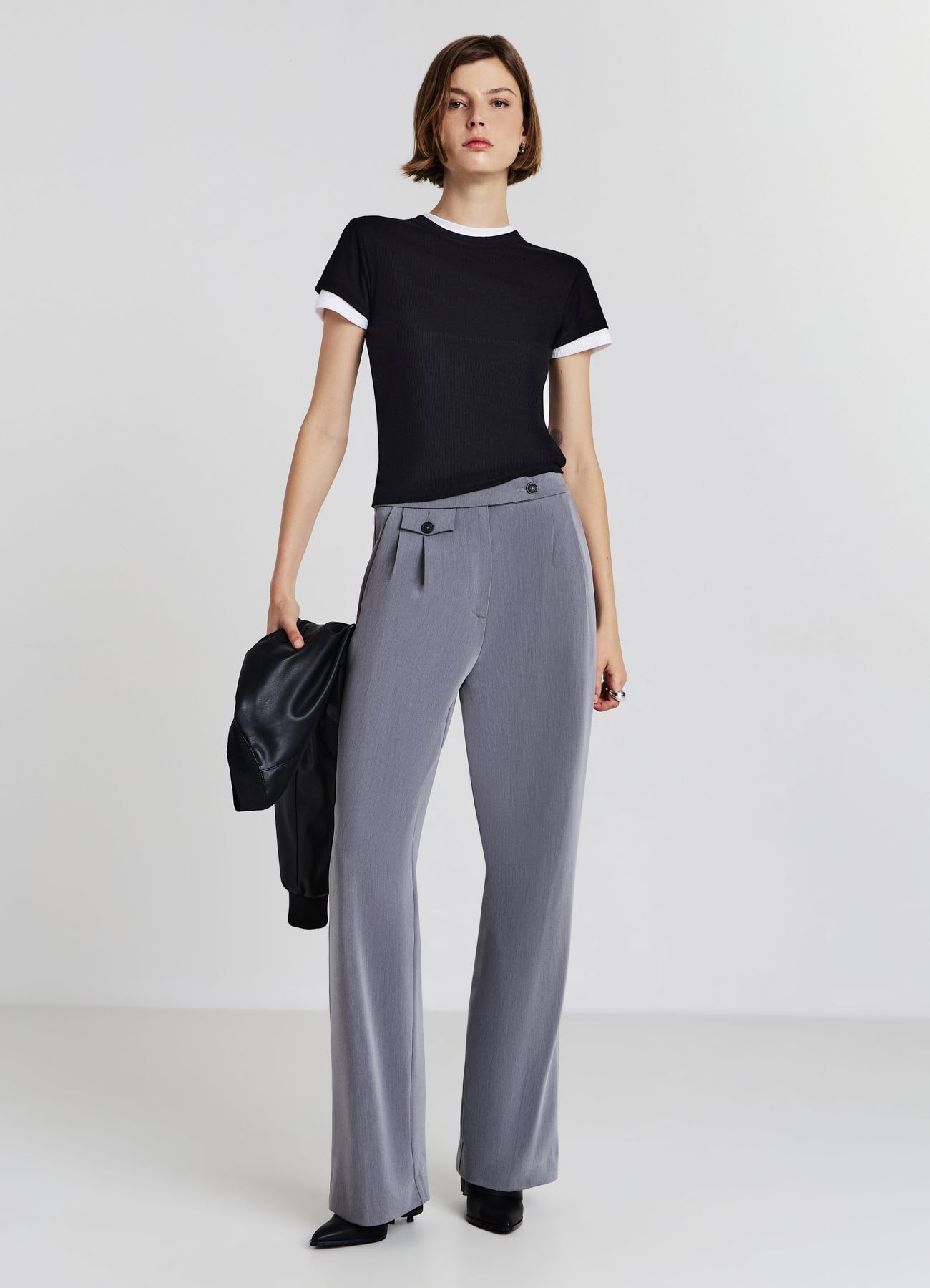 Pantaloni straight con taschino