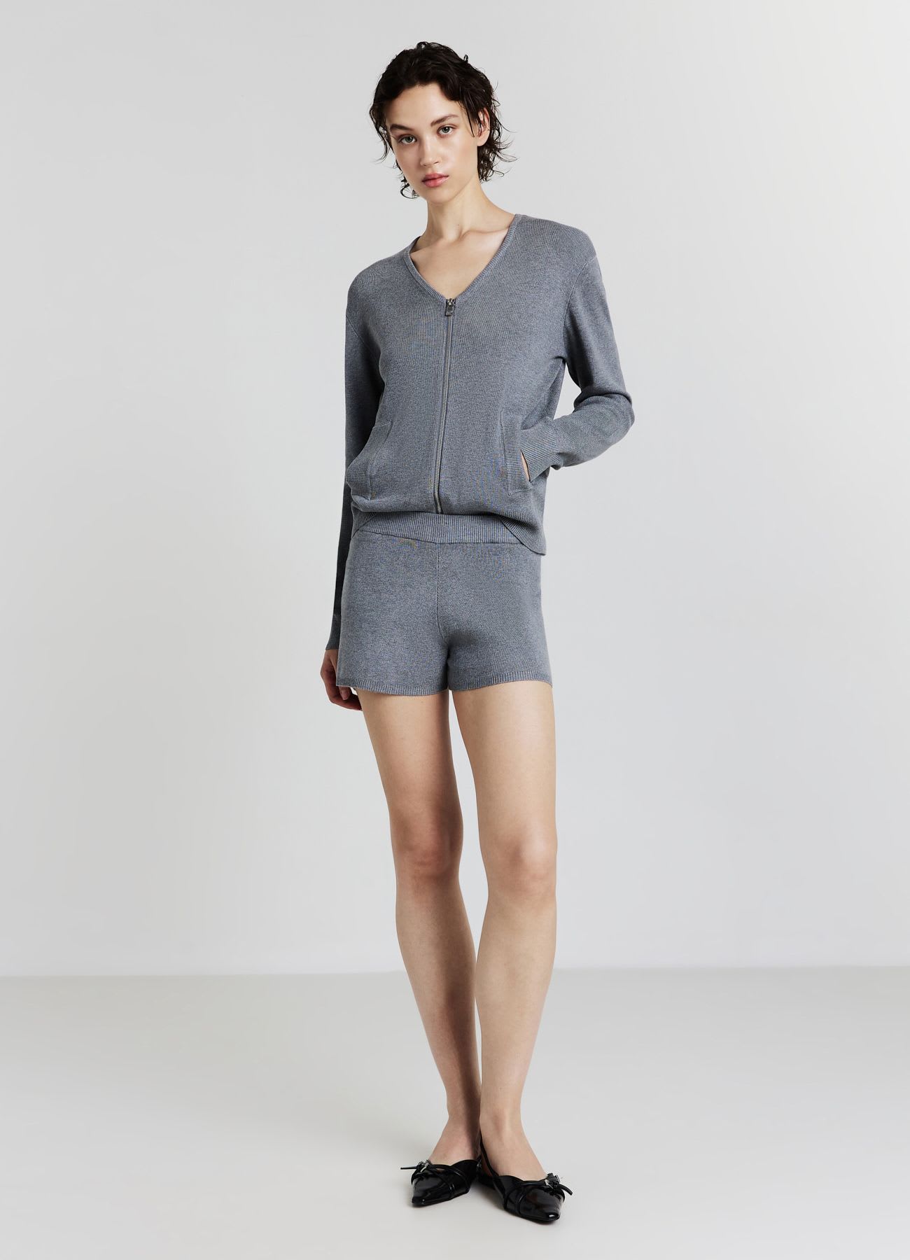 Cardigan oversize con zip