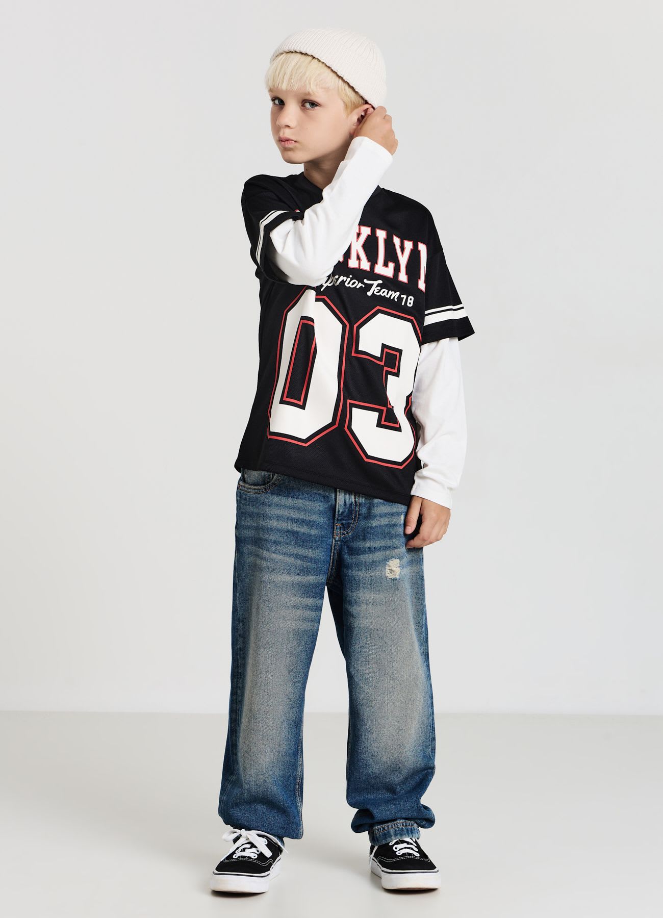 T-shirt maniche lunghe con stampa Brooklyn