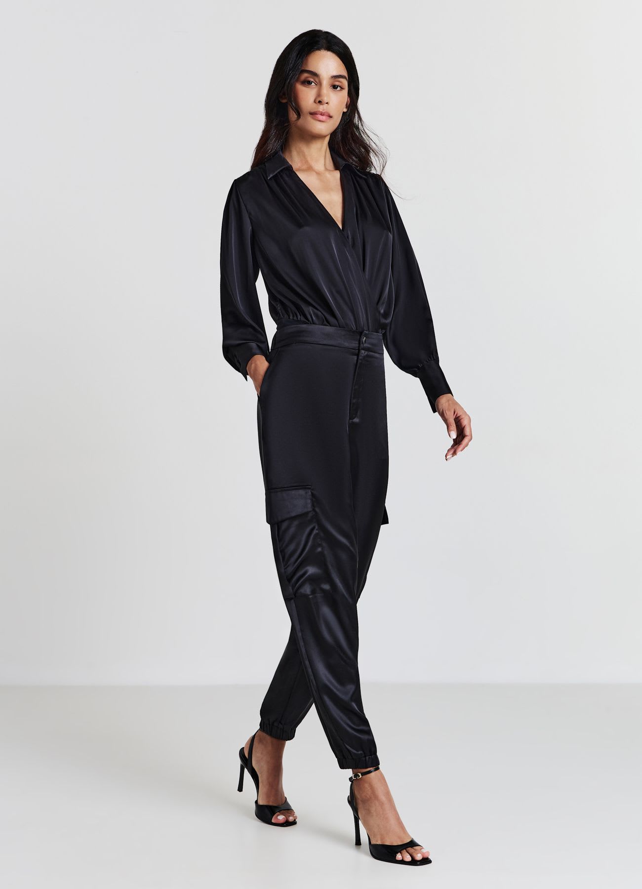 Camicia body in simil satin