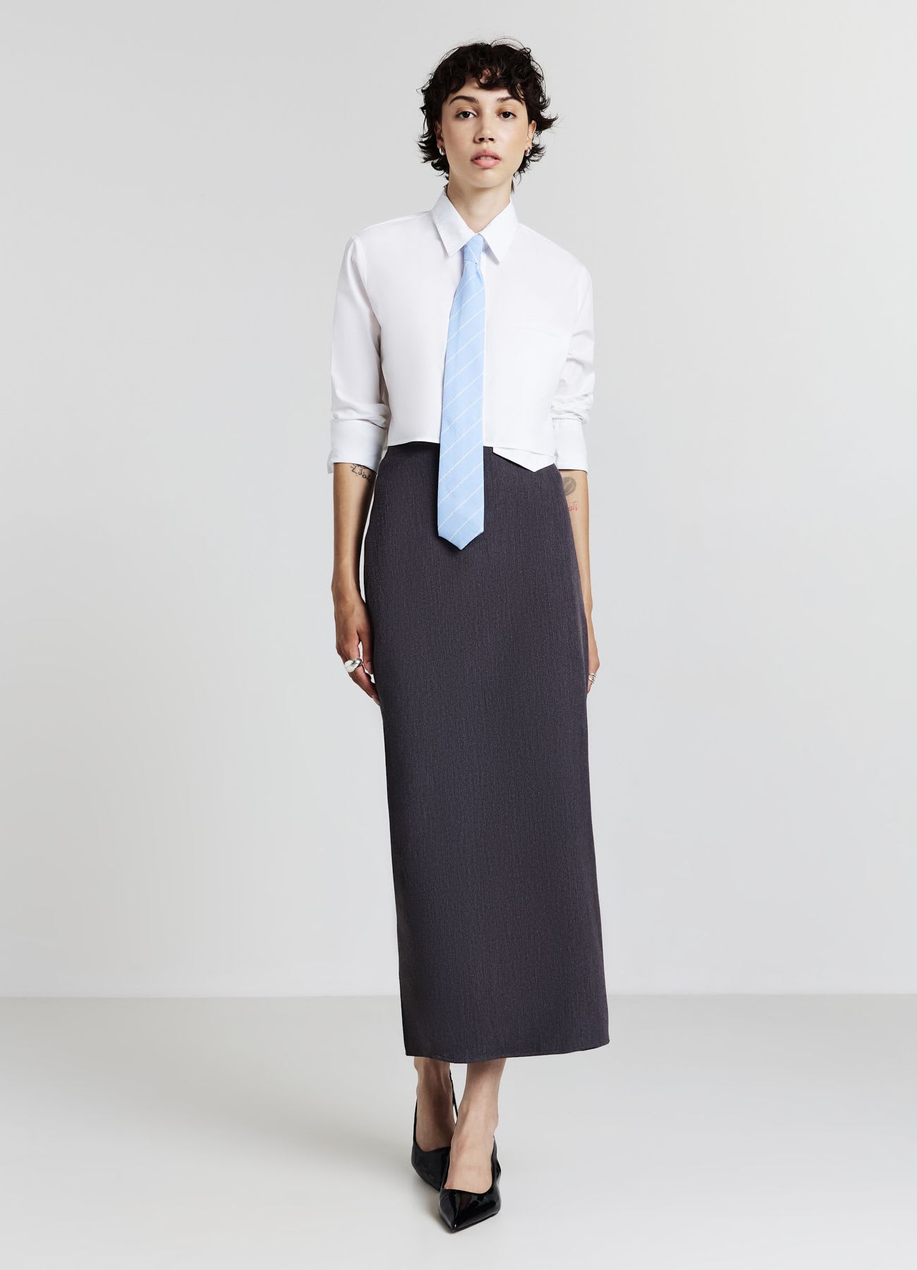 Camicia crop cravatta