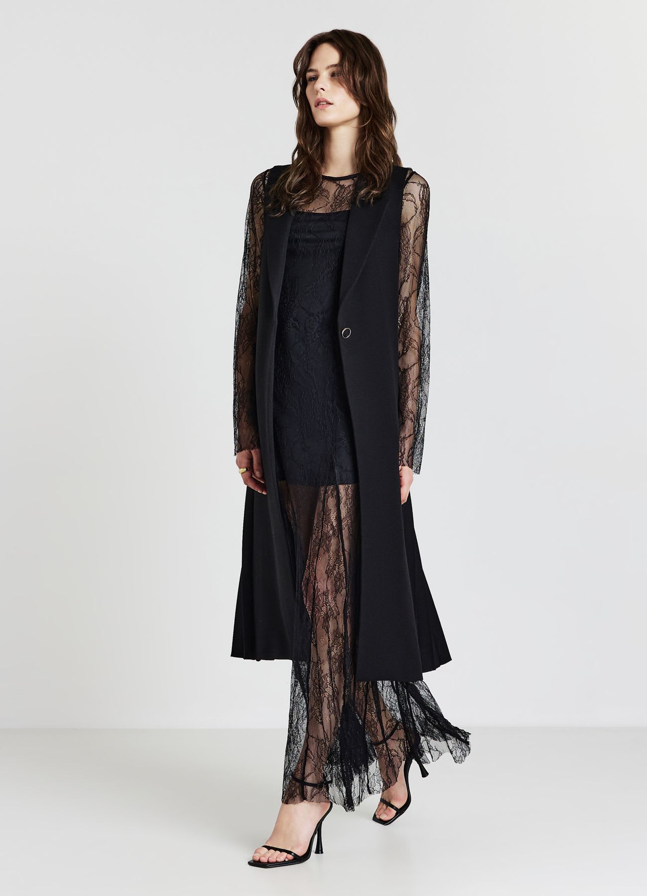 Gilet lungo plissettato