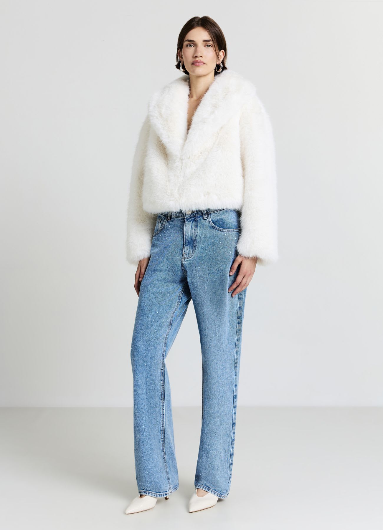 Jeans baggy con strass