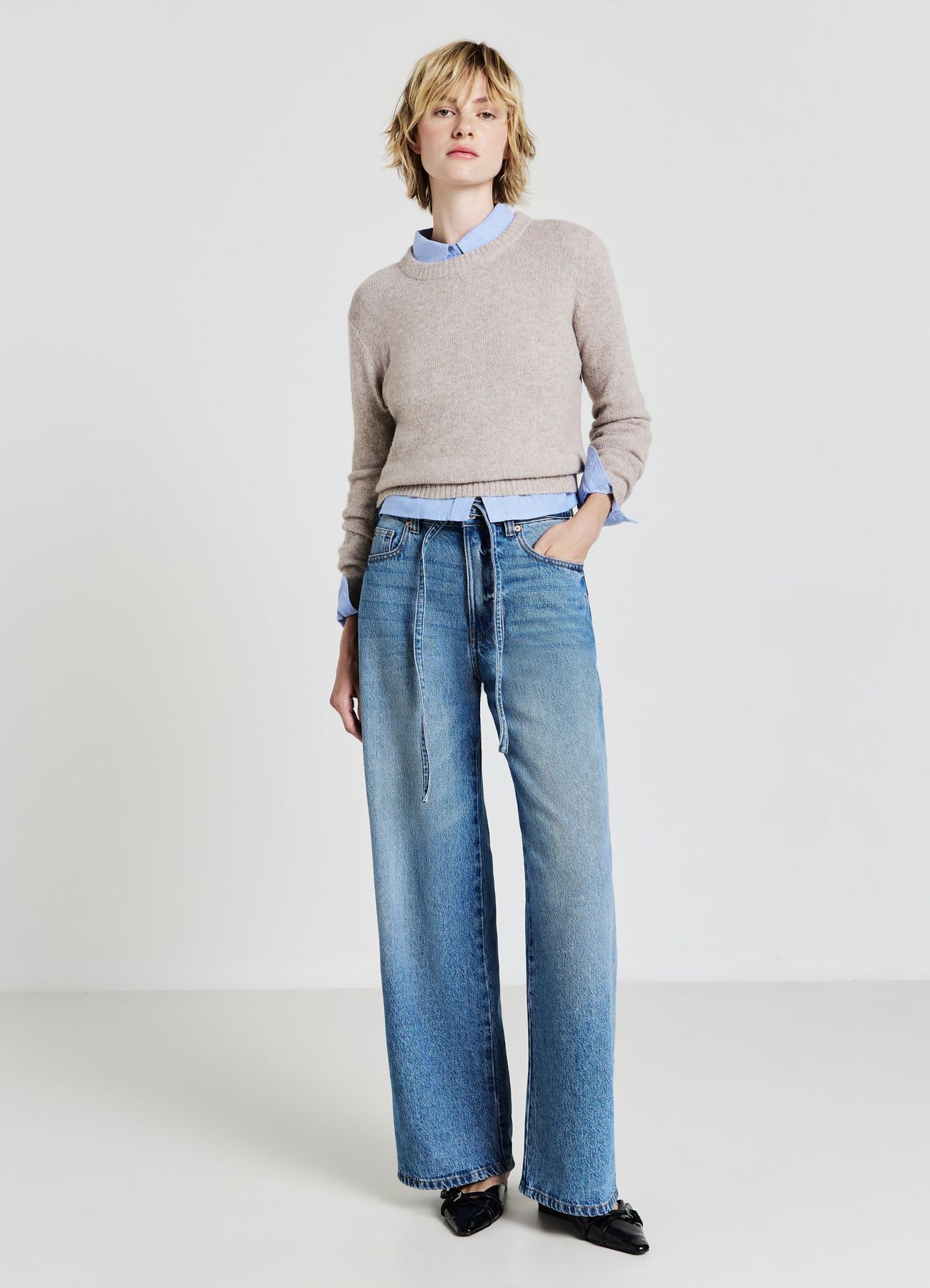 Jeans super wide con cintura