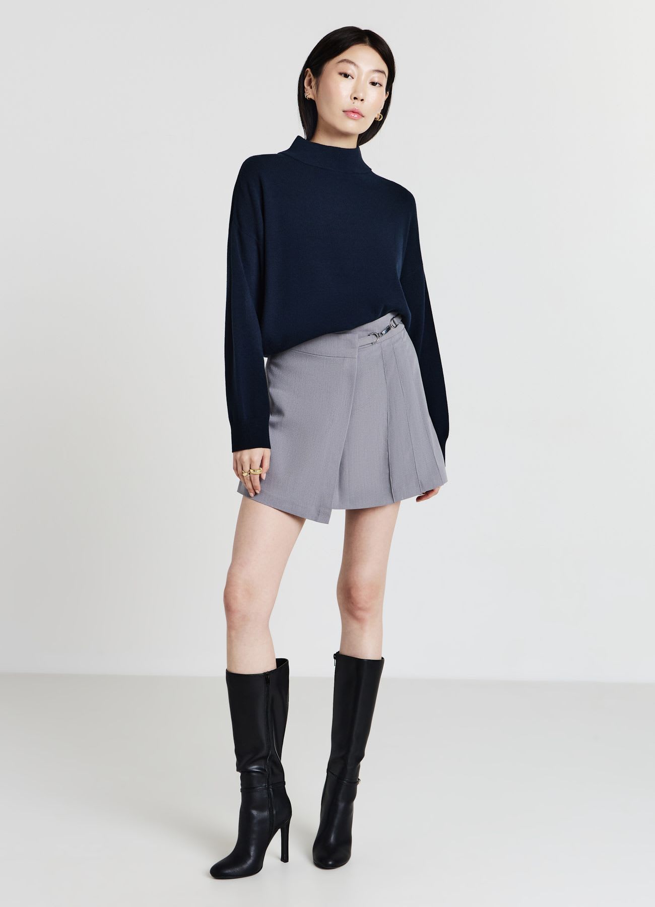 Gonna-pantalone con pieghe