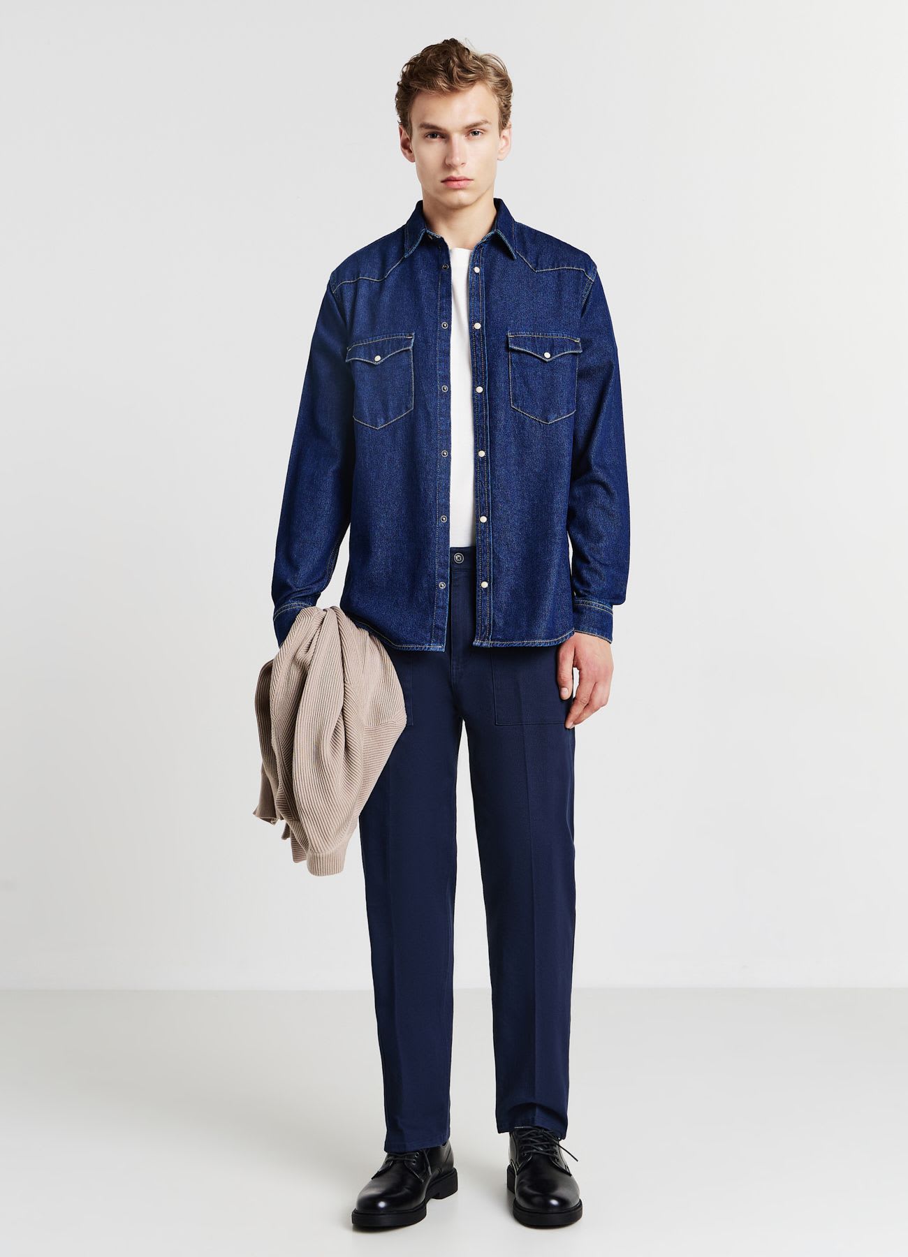 Camicia western in denim