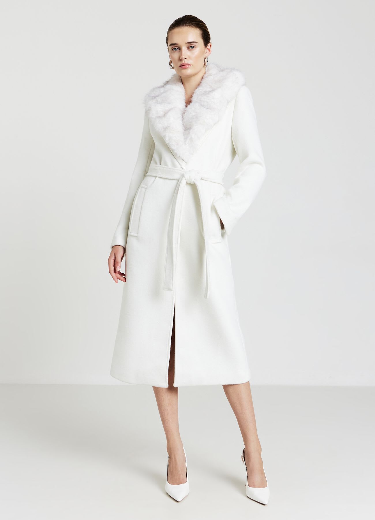 Cappotto collo pelliccia sintetica