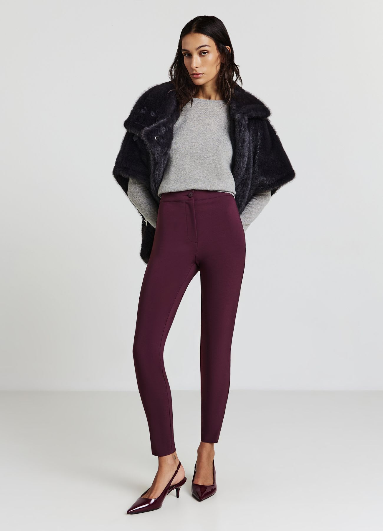 Pantaloni skinny vita alta
