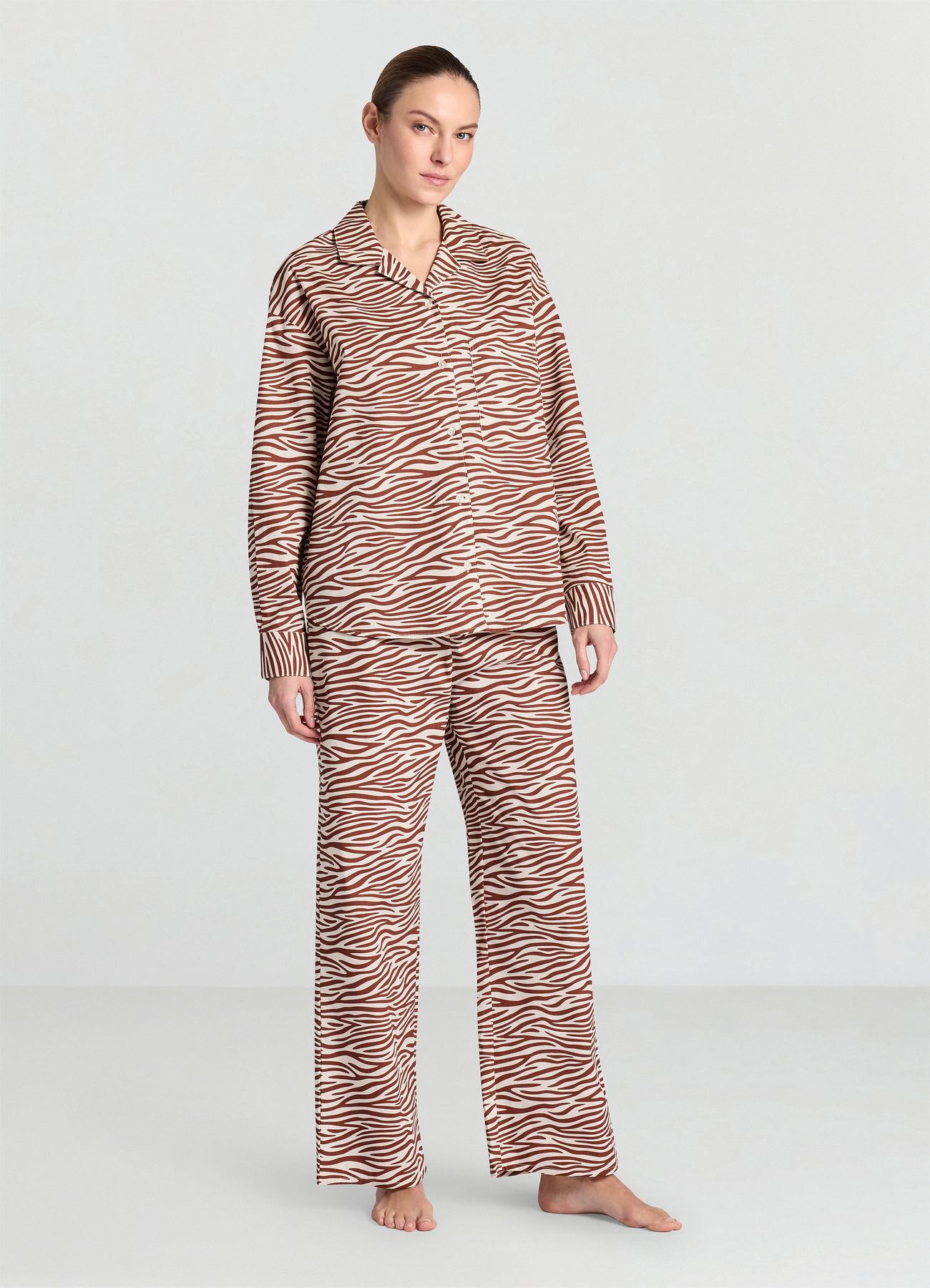 Camicia pigiama con stampa zebrata