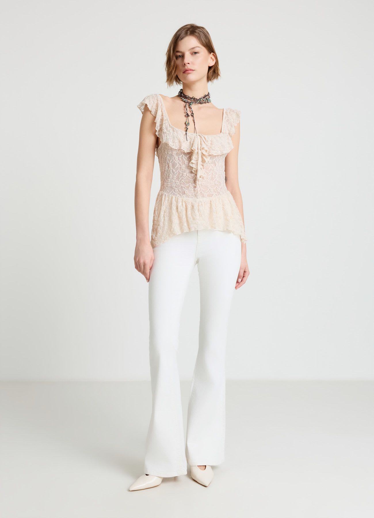 Jeans flare a vita media
