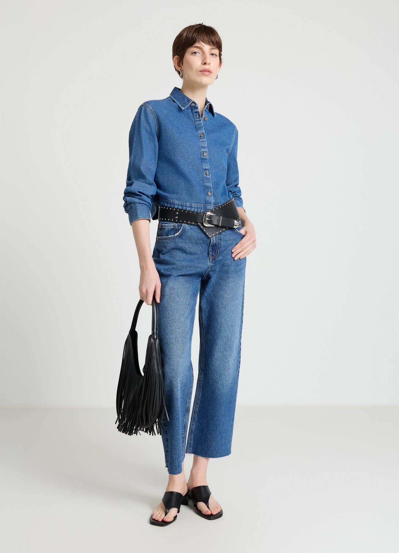 Jeans straight cropped fit