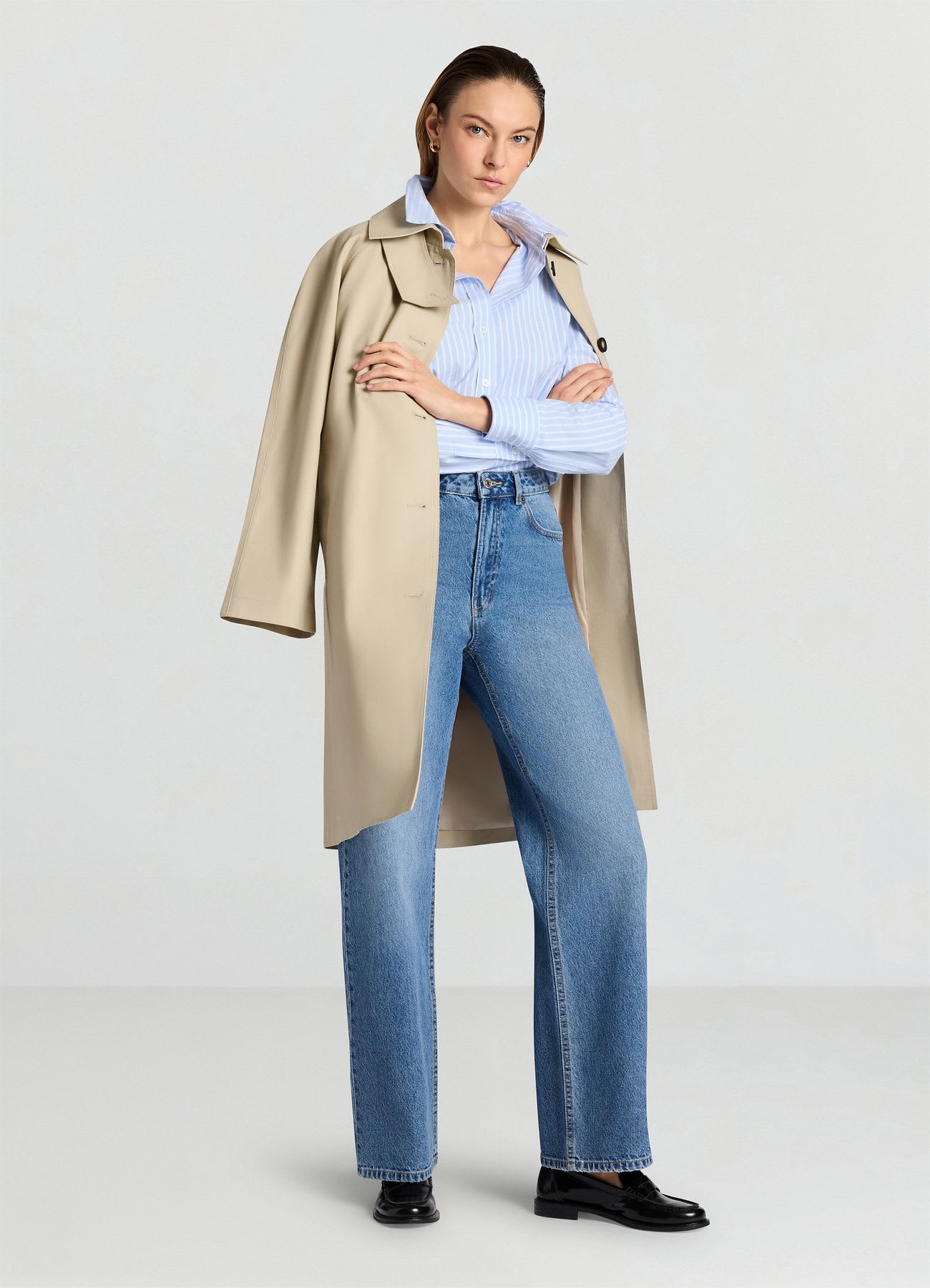 Jeans wide leg a vita alta