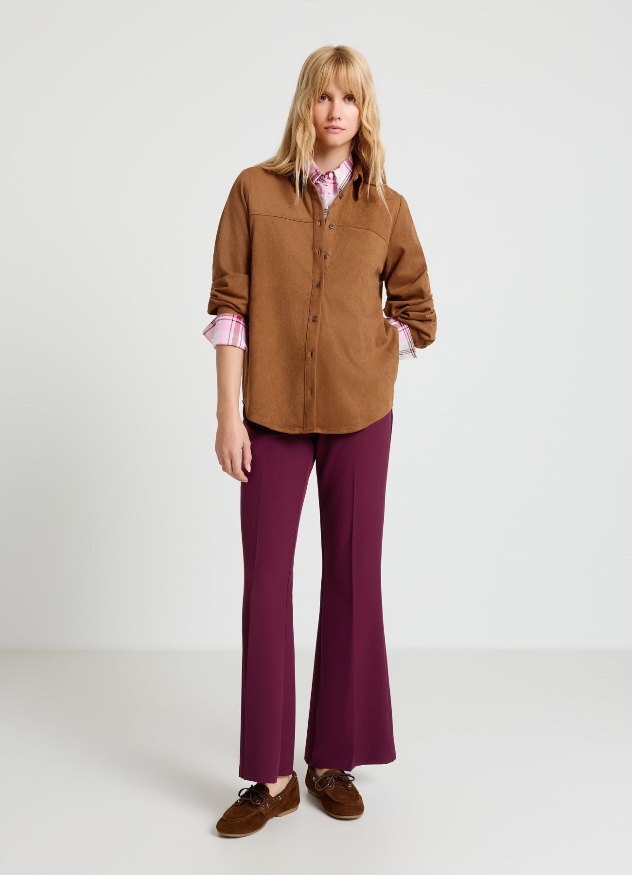 Camicia effetto scamosciato