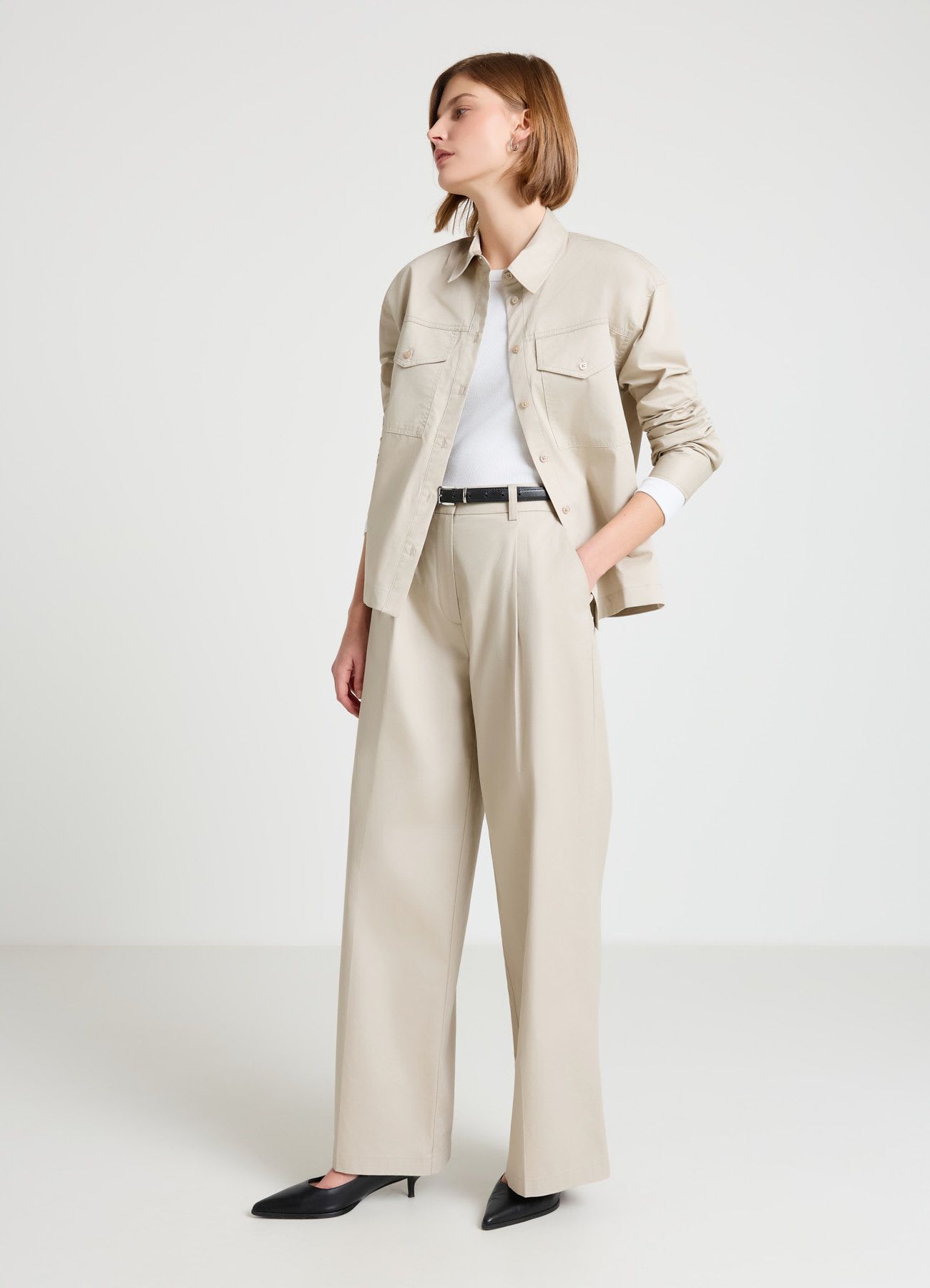 Pantaloni palazzo con pince