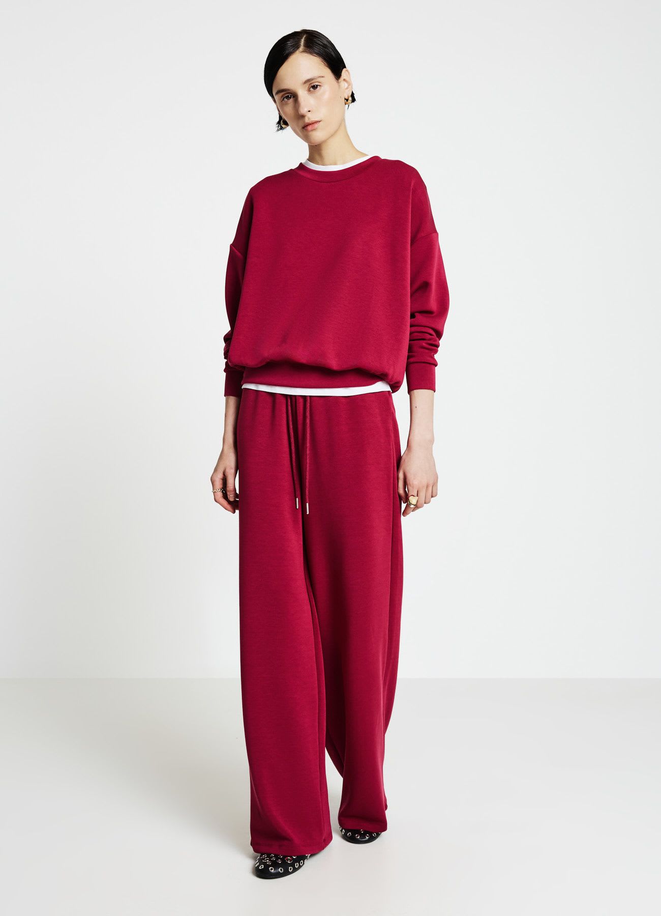 Pantaloni ginnici palazzo tinta unita
