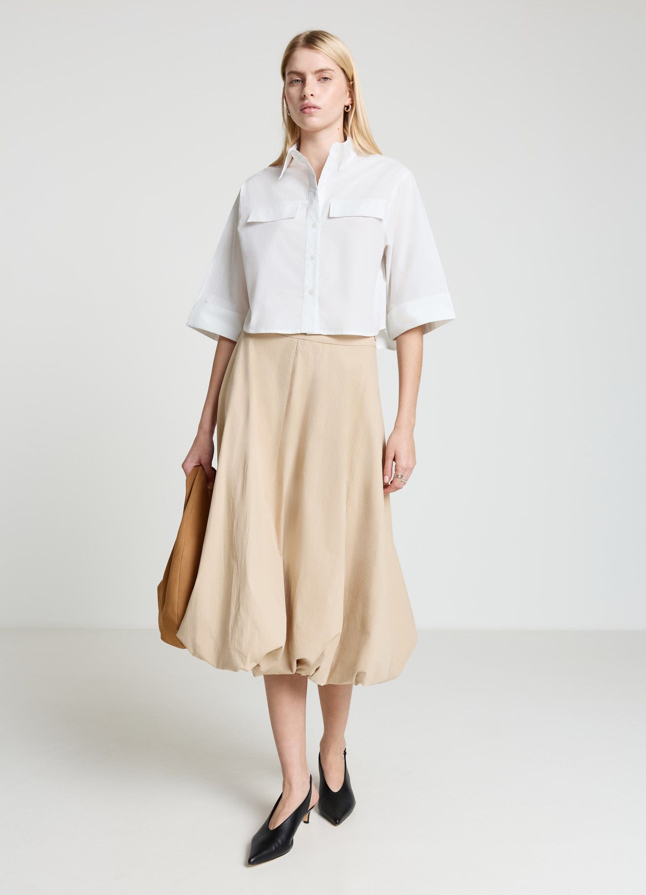 Camicia crop con tasconi
