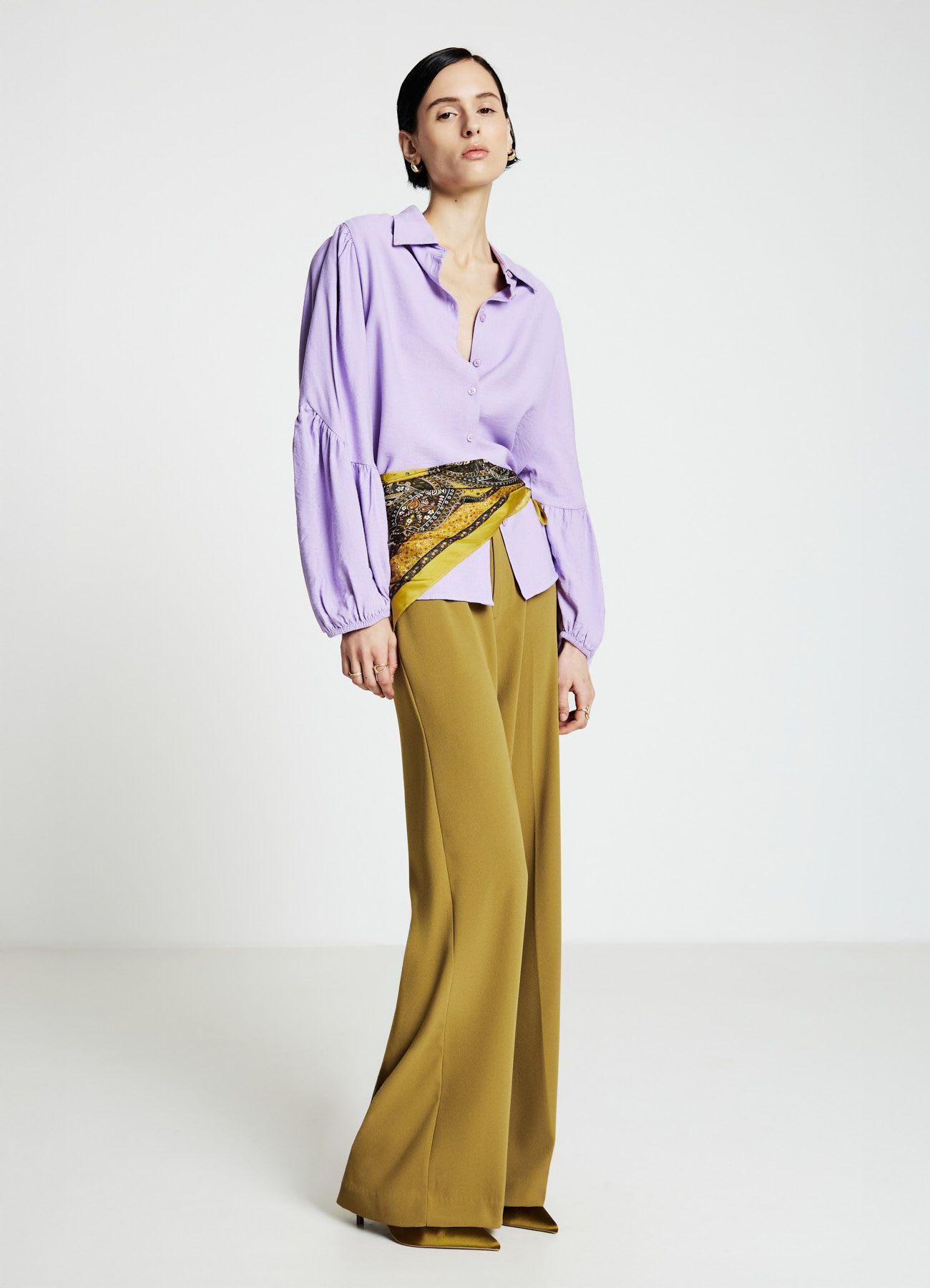 Camicia con maniche a palloncino