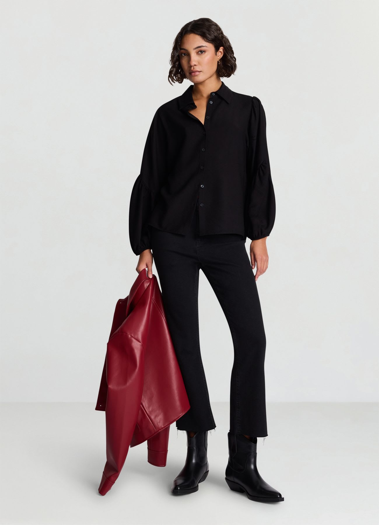 Camicia con maniche a palloncino
