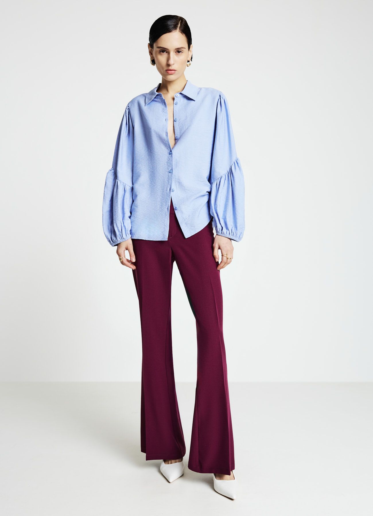 Camicia con maniche a palloncino