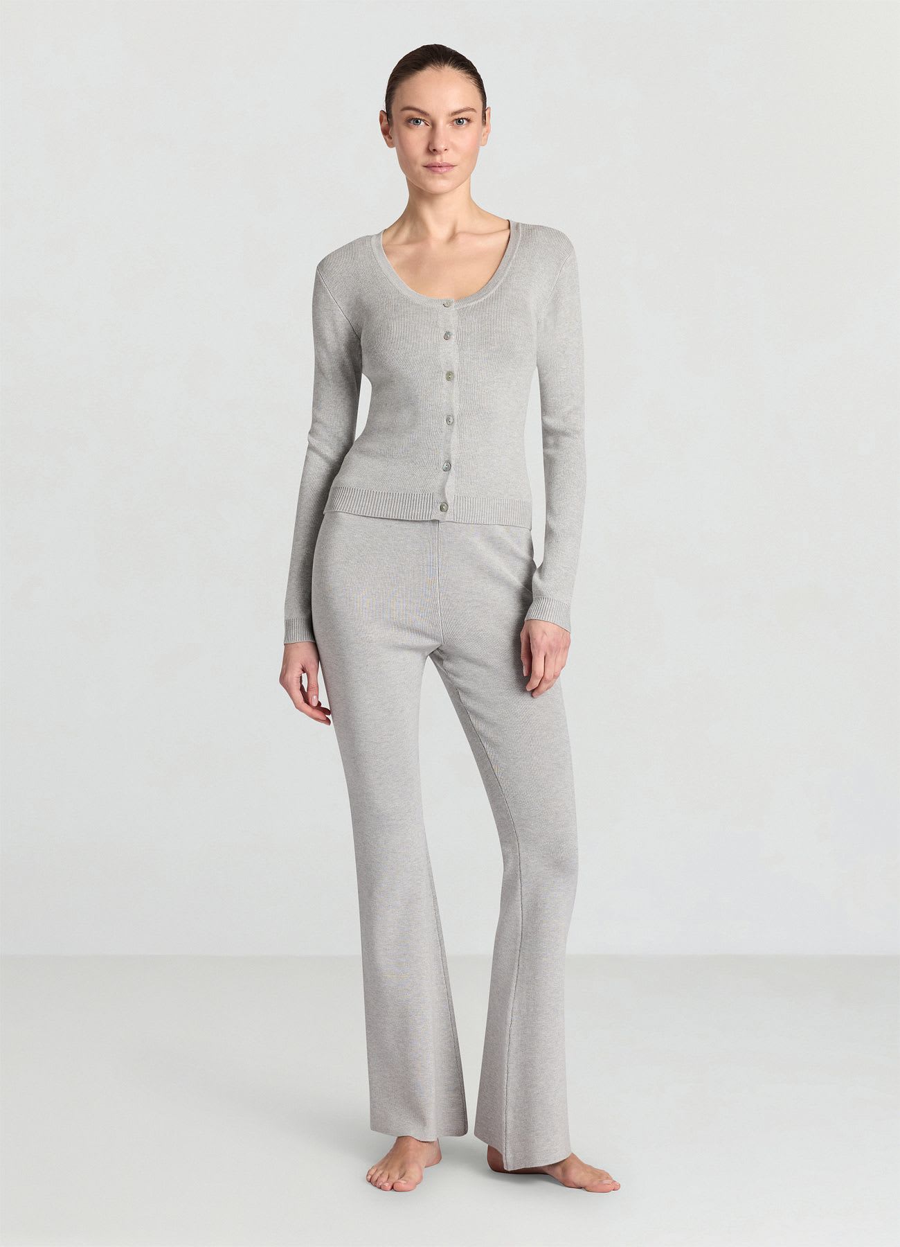 Pantaloni ginnici flare a costine