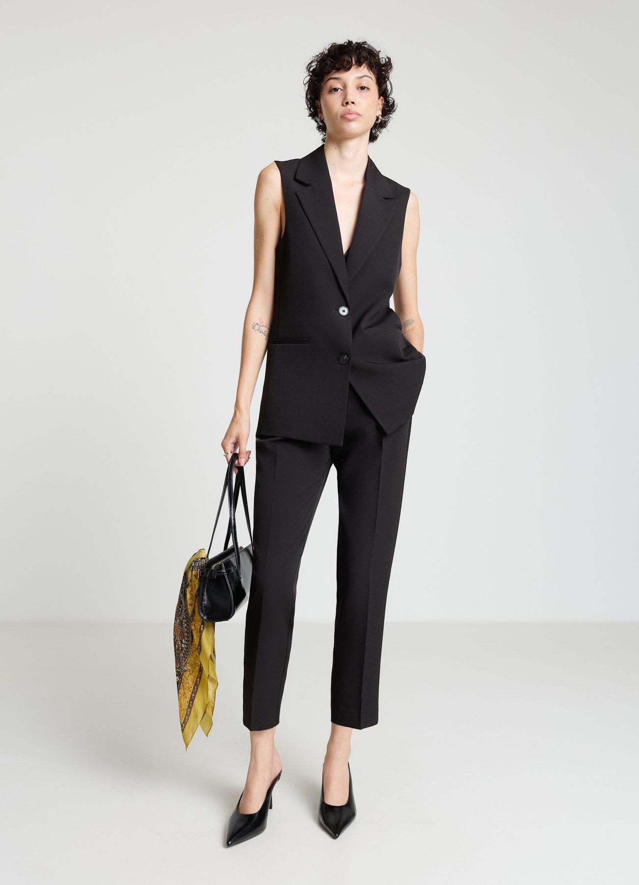 Gilet lungo monopetto