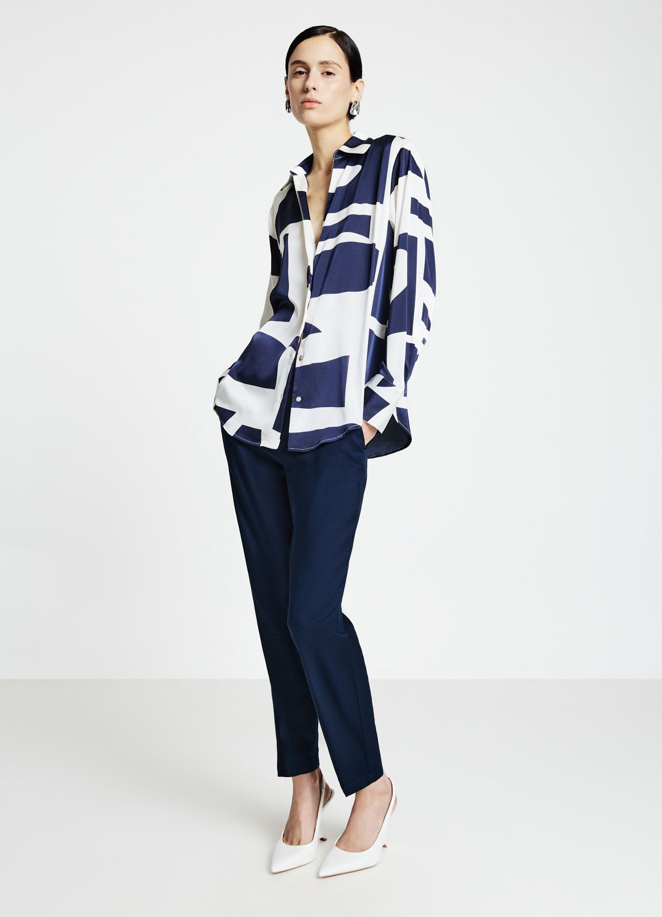 Camicia con colletto classico e stampe