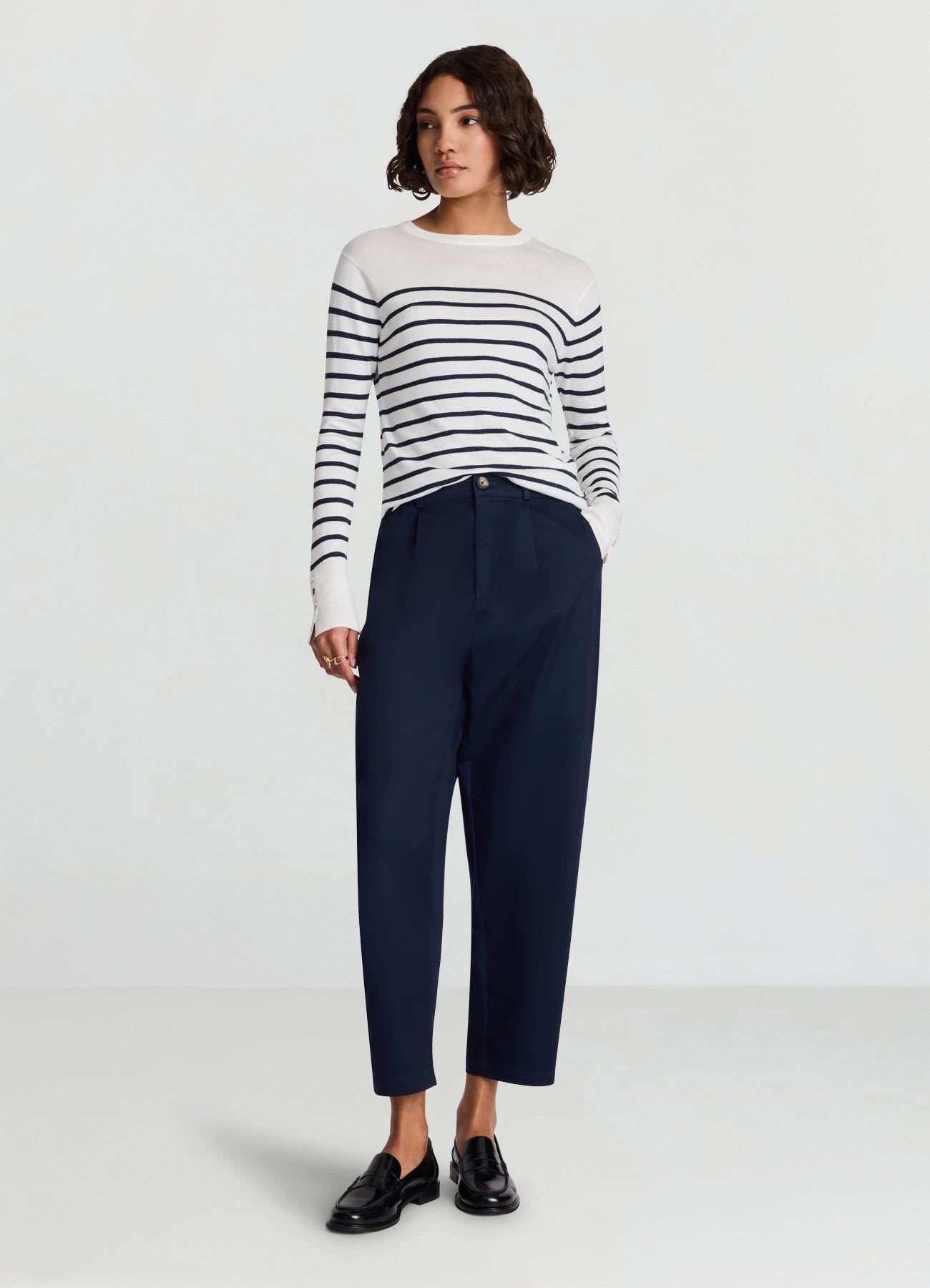 Maglia a righe con girocollo