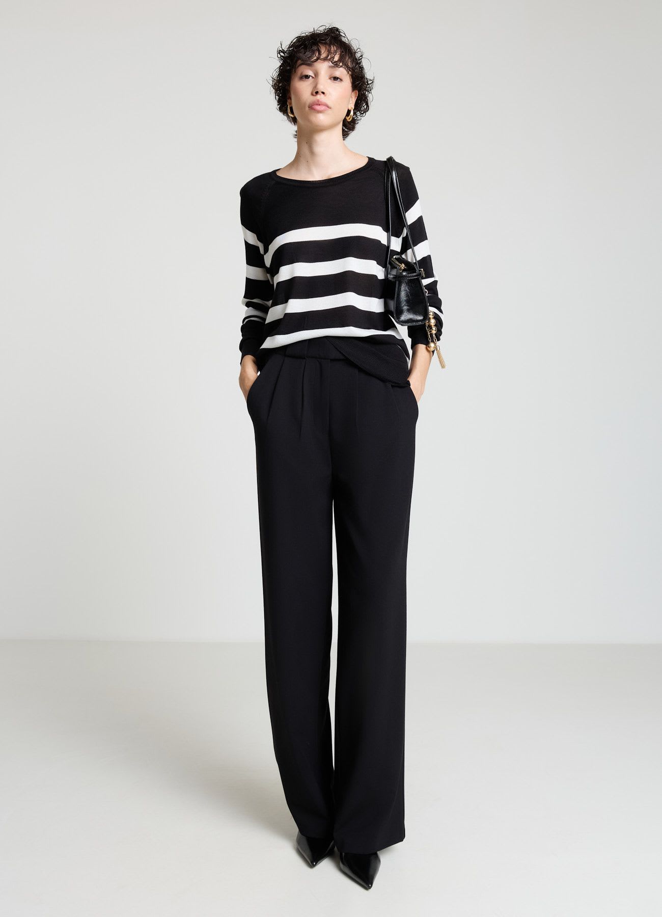 Maglia a righe maniche raglan