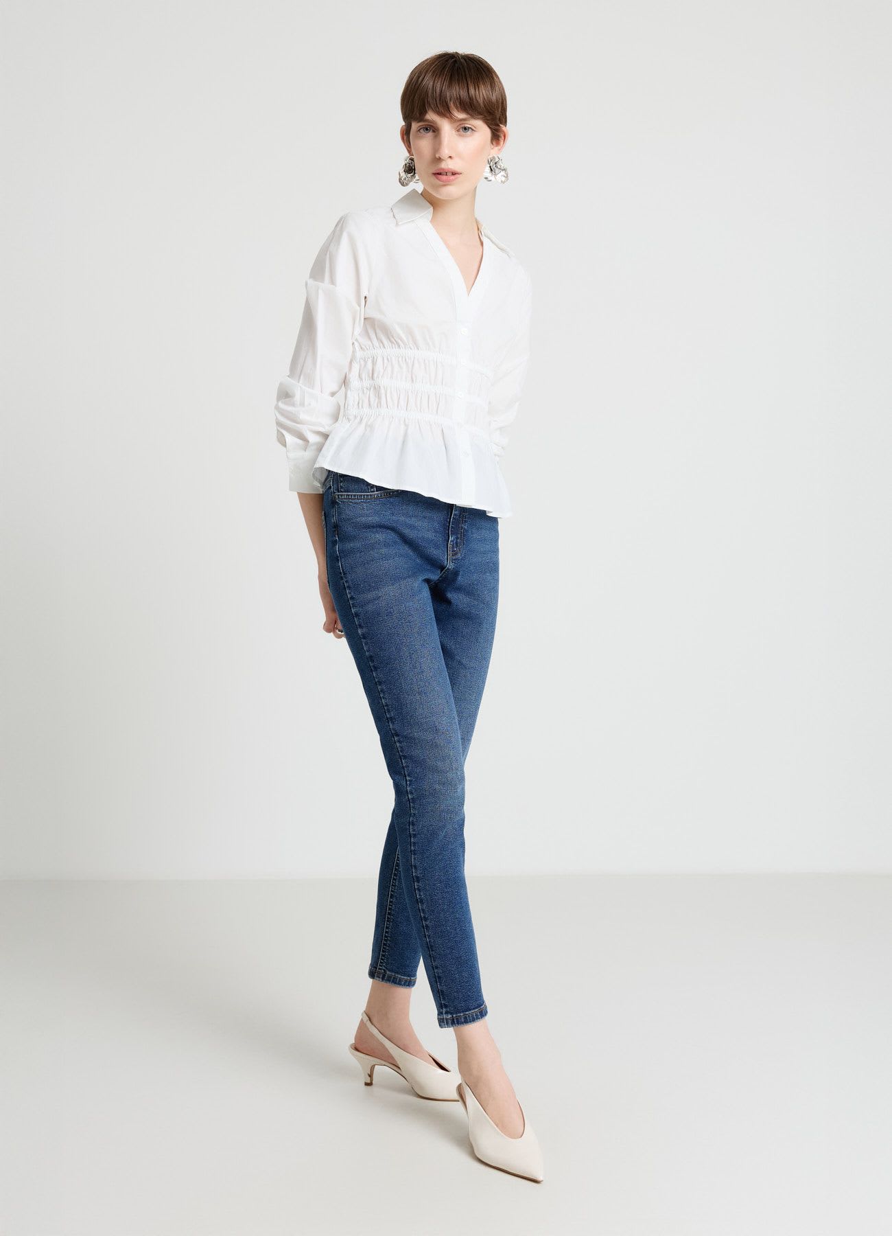 Camicia con arricciature