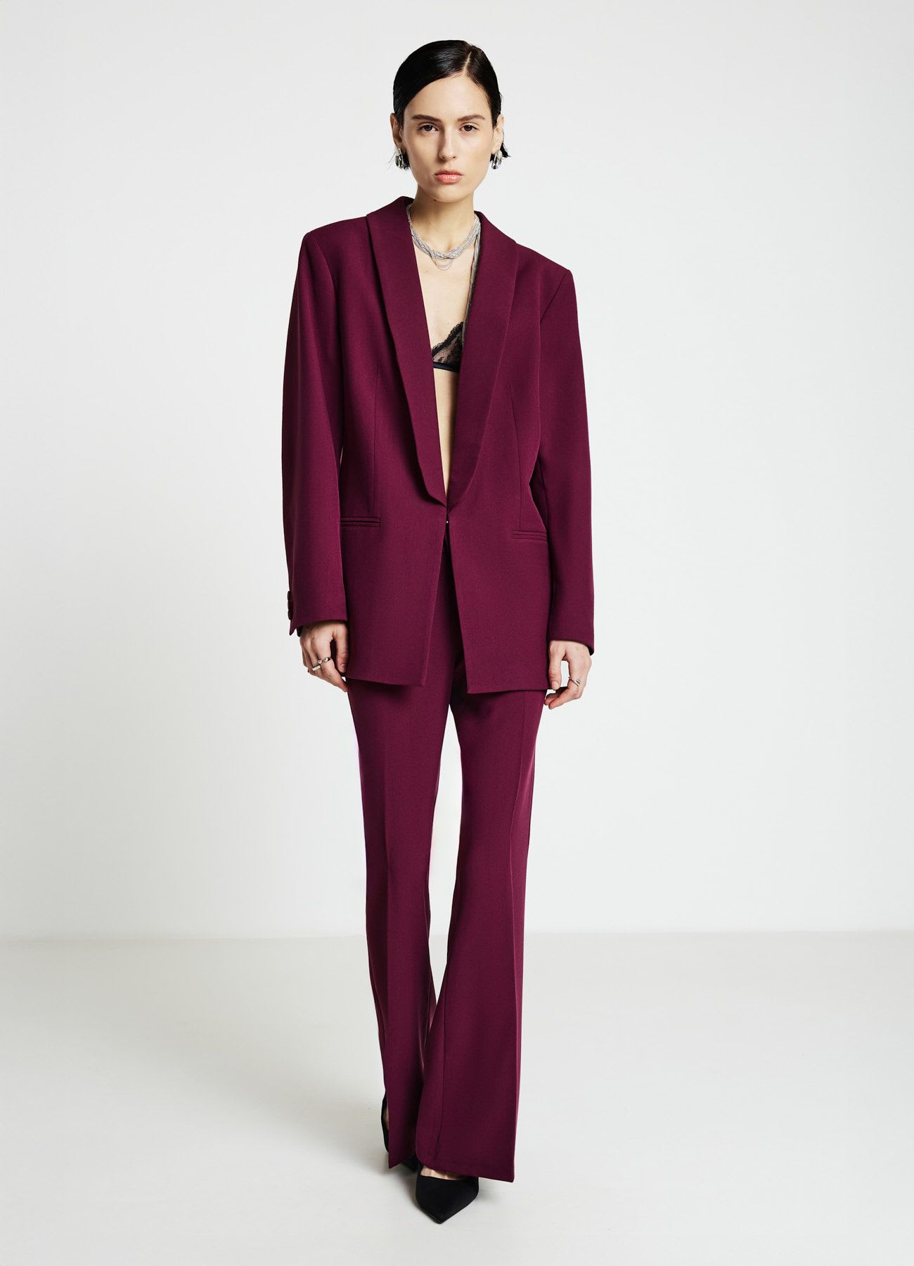 Giacca monopetto con revers sciallato