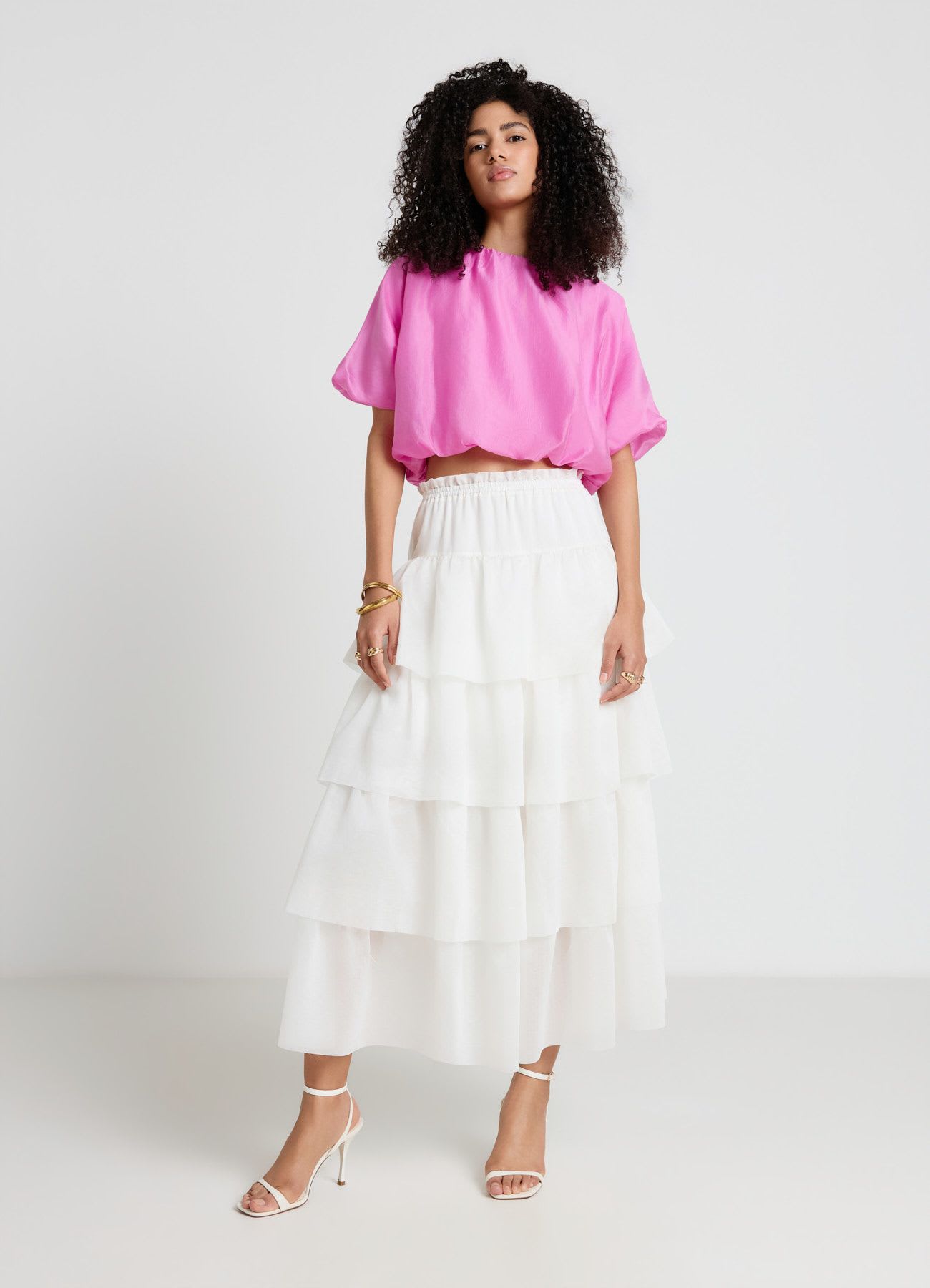 Blusa palloncino tinta unita