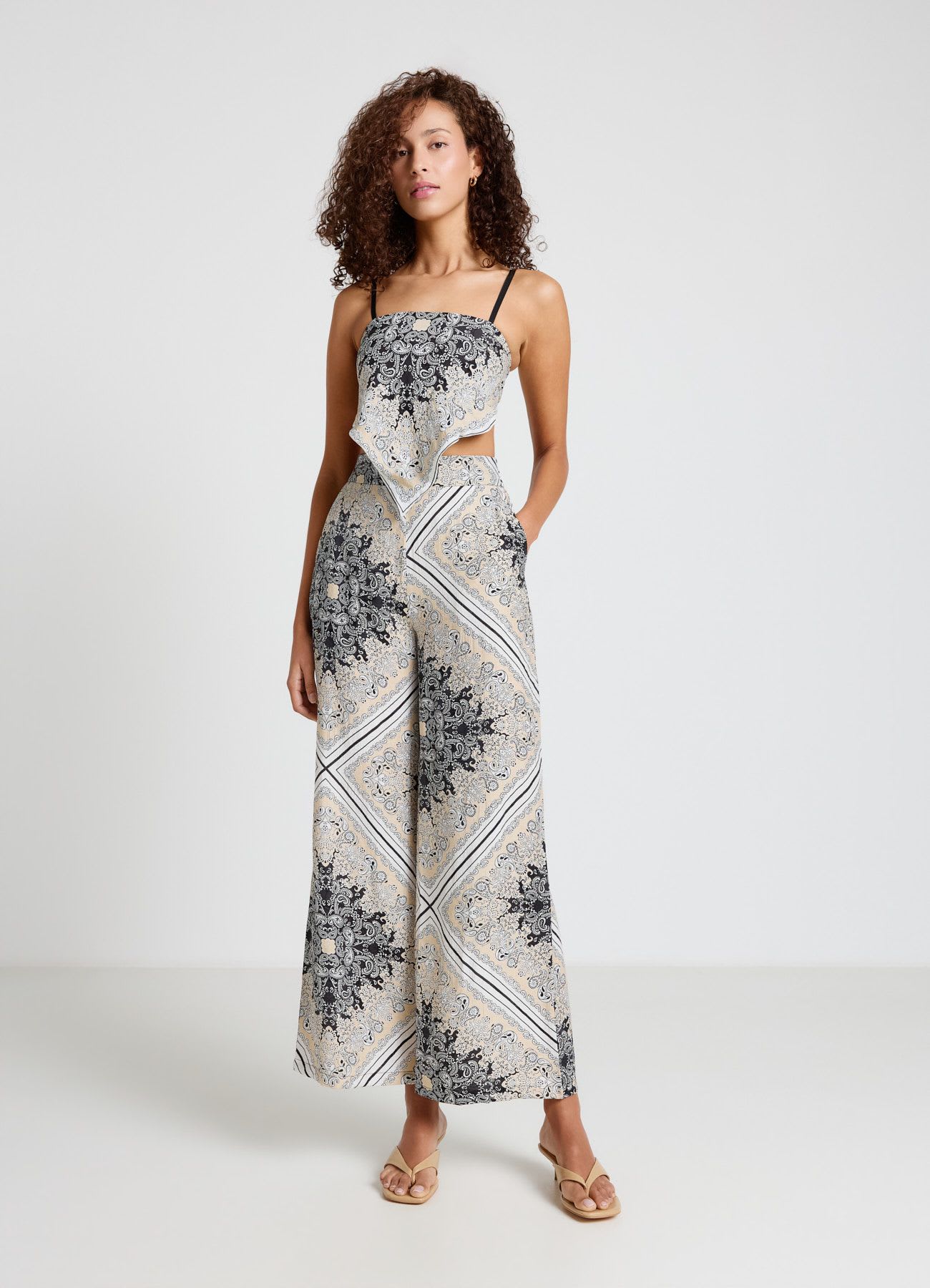 Top bandana con stampa paisley