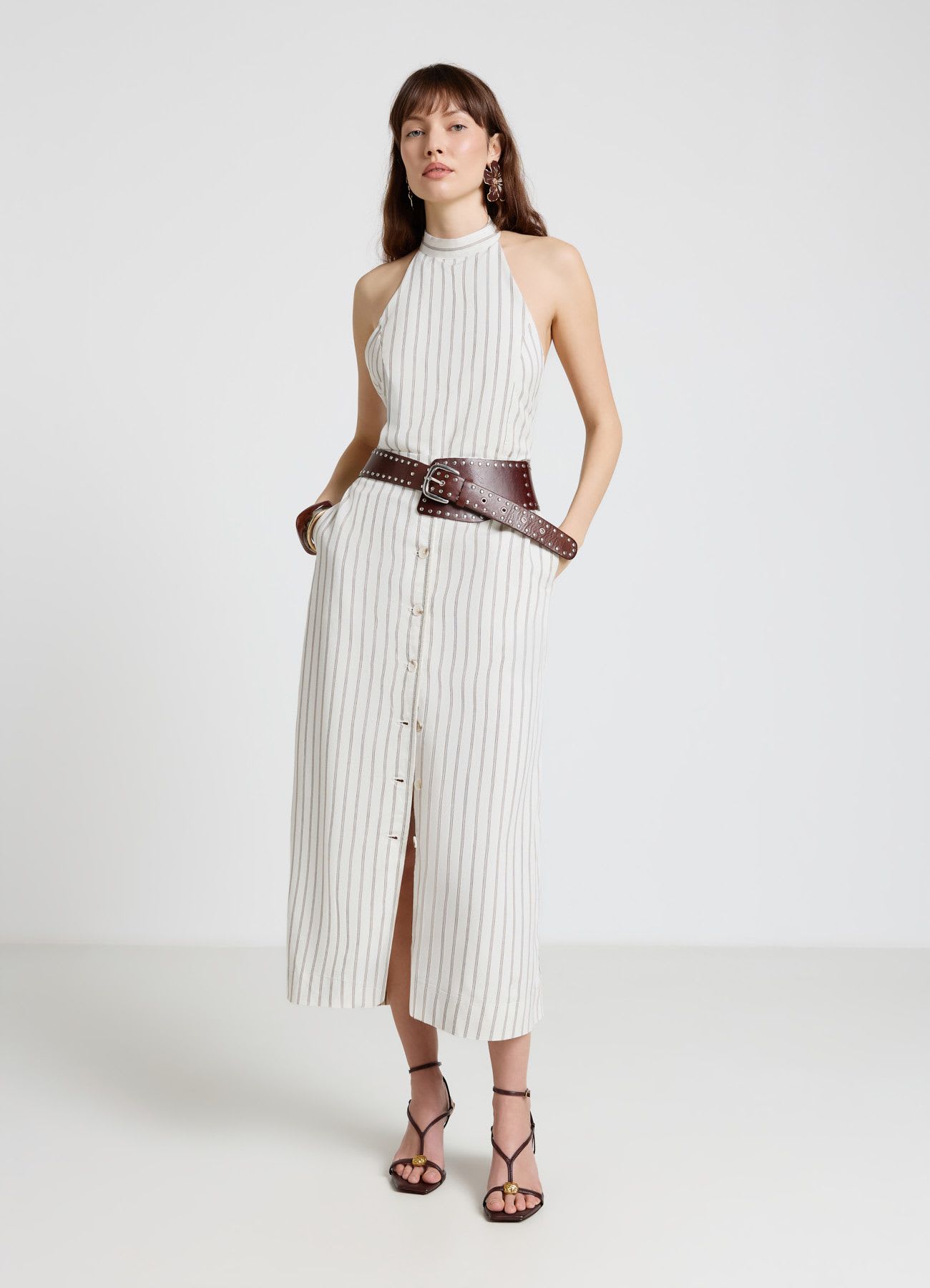Top halterneck a righe