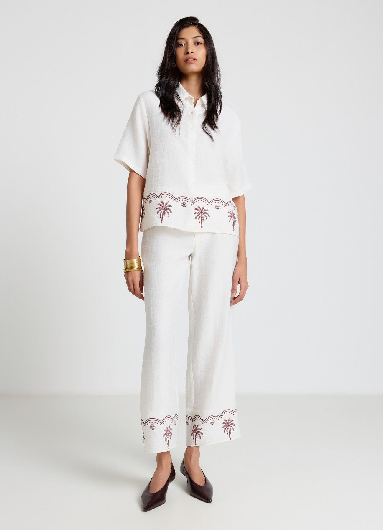 Camicia con stampa palme