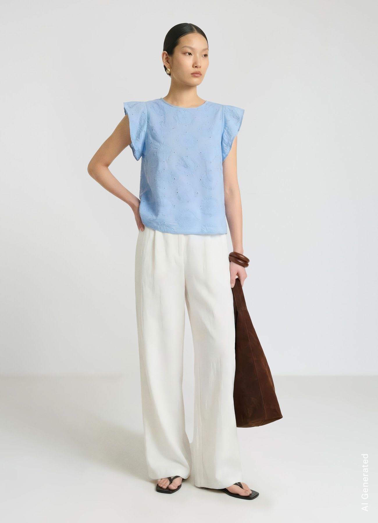 Blusa sangallo maniche rouches
