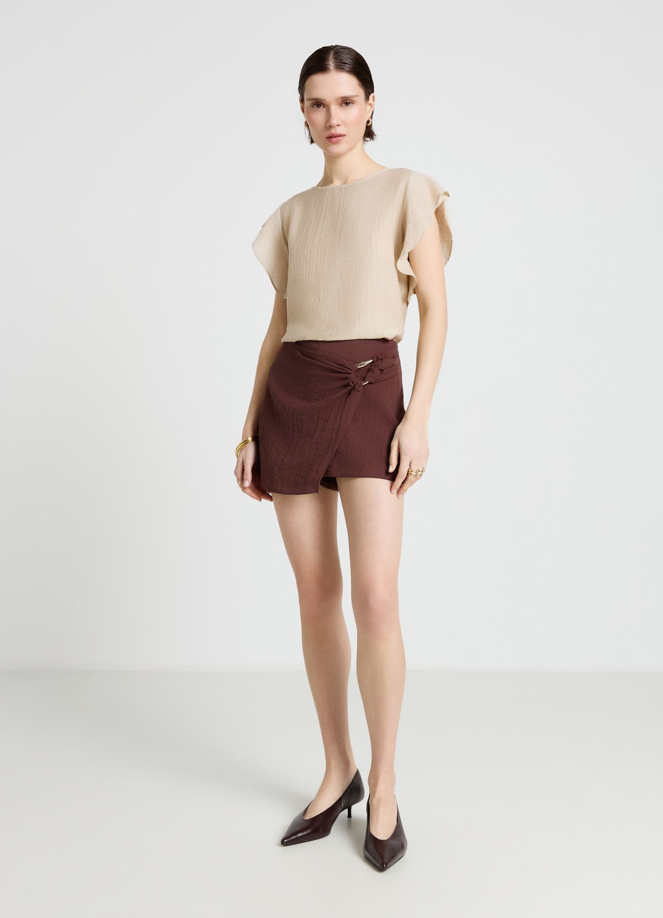 Gonna-pantalone con fibbia