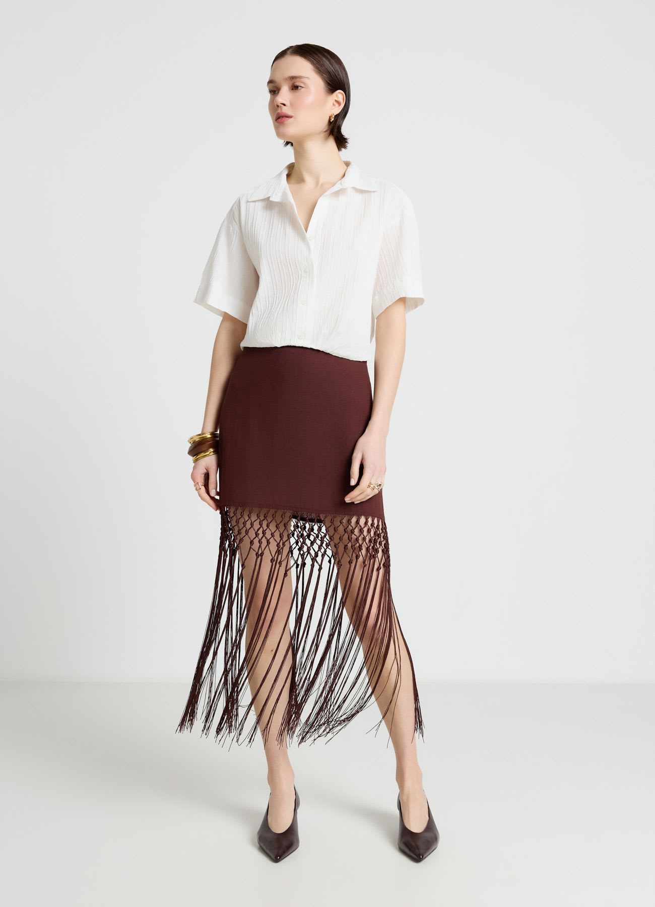 Camicia con lavorazione a rilievo
