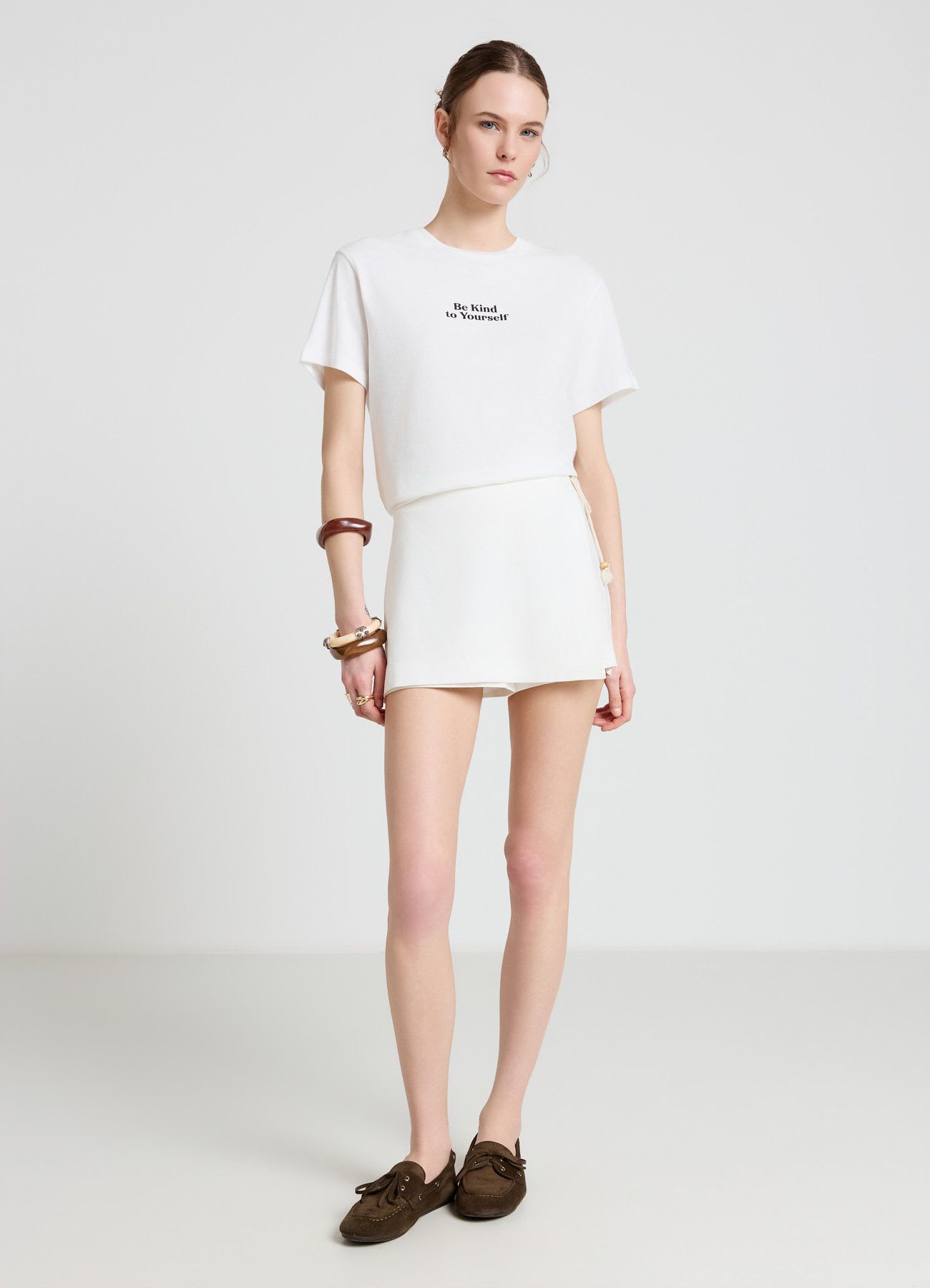 Gonna-pantalone a portafoglio con cordino