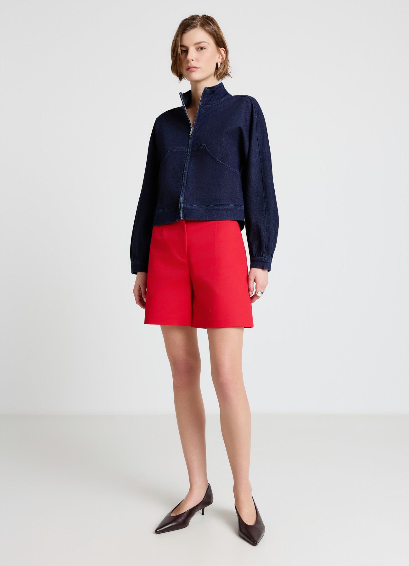 Shorts bermuda sartoriali a tinta unita