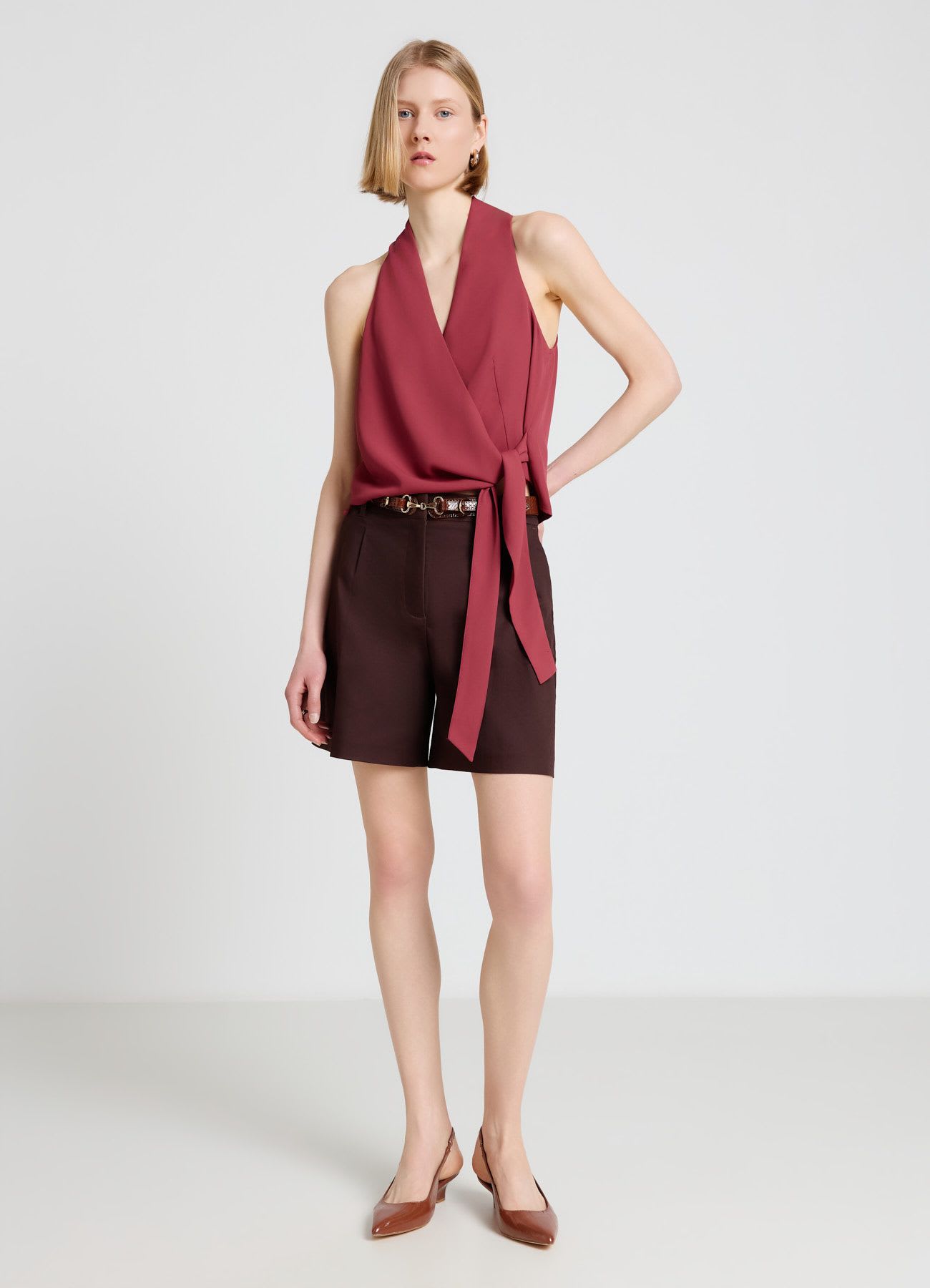 Shorts bermuda sartoriali a tinta unita