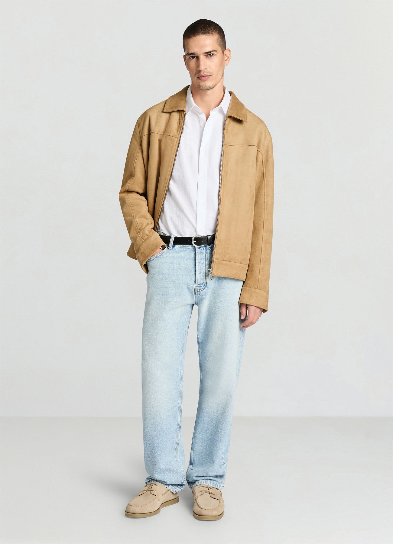 Camicia classica in crepe di cotone