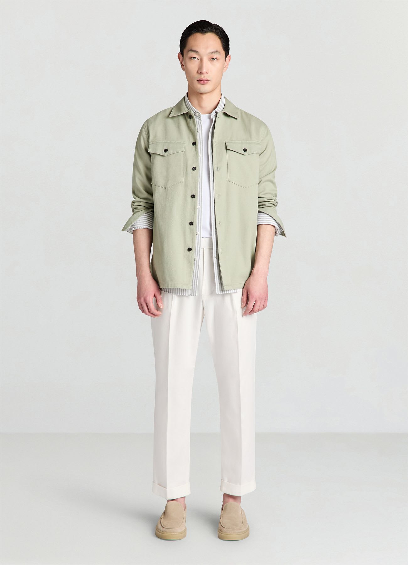 Camicia worker tinta unita