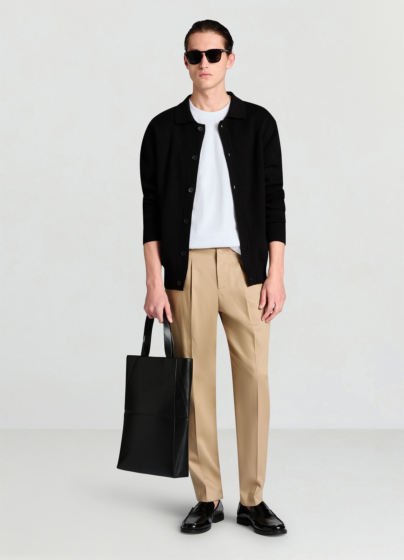 Cardigan con collo camicia