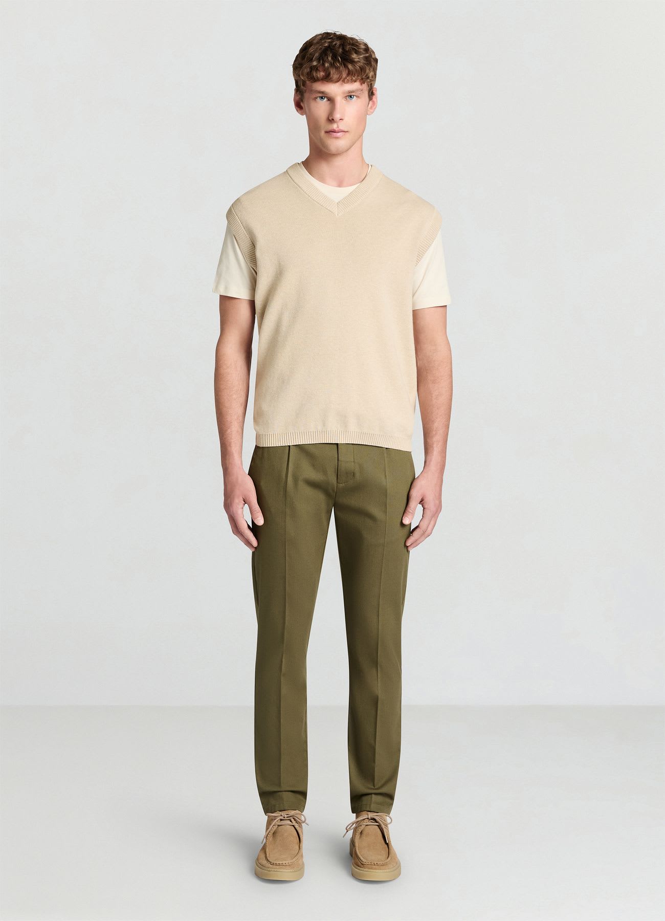 Pantaloni chino vita con elastico