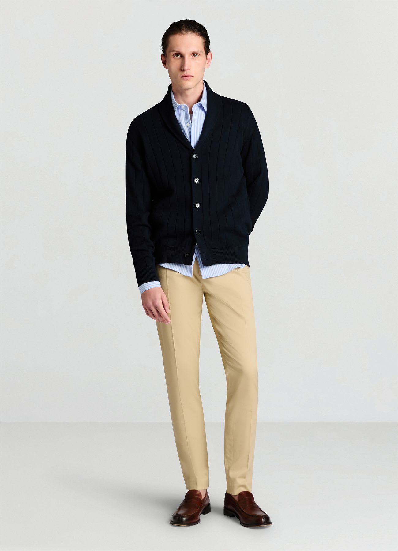 Cardigan con collo sciallato