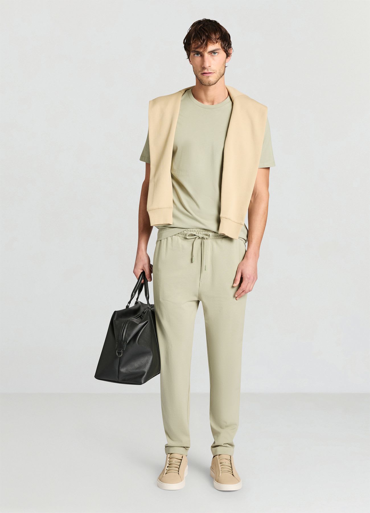 Pantaloni ginnici tessuto piquet tinta unita